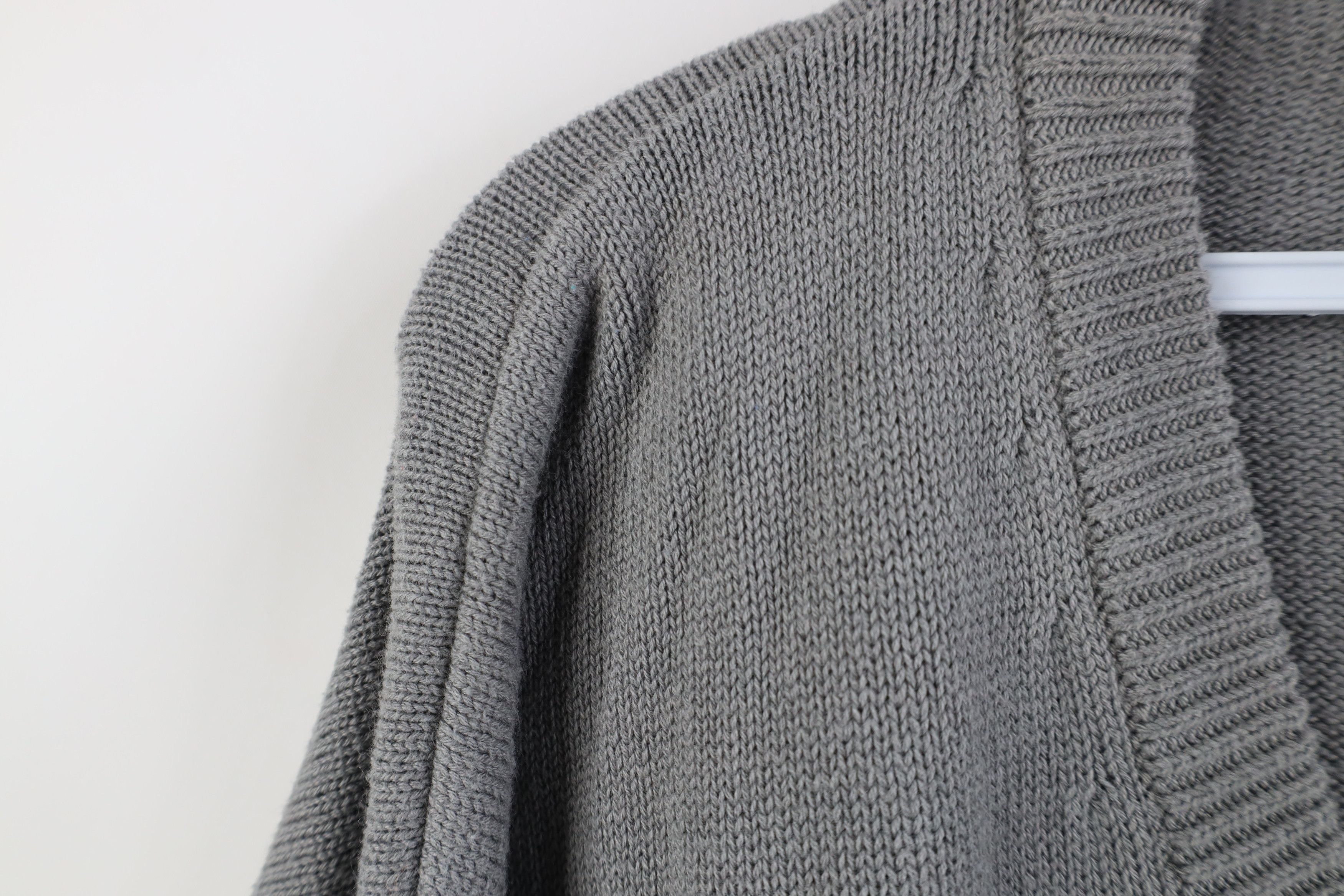 Vintage Vintage 90s Streetwear Blank Ribbed Knit V-Neck Sweater Gray Size US XL / EU 56 / 4 - 5 Thumbnail