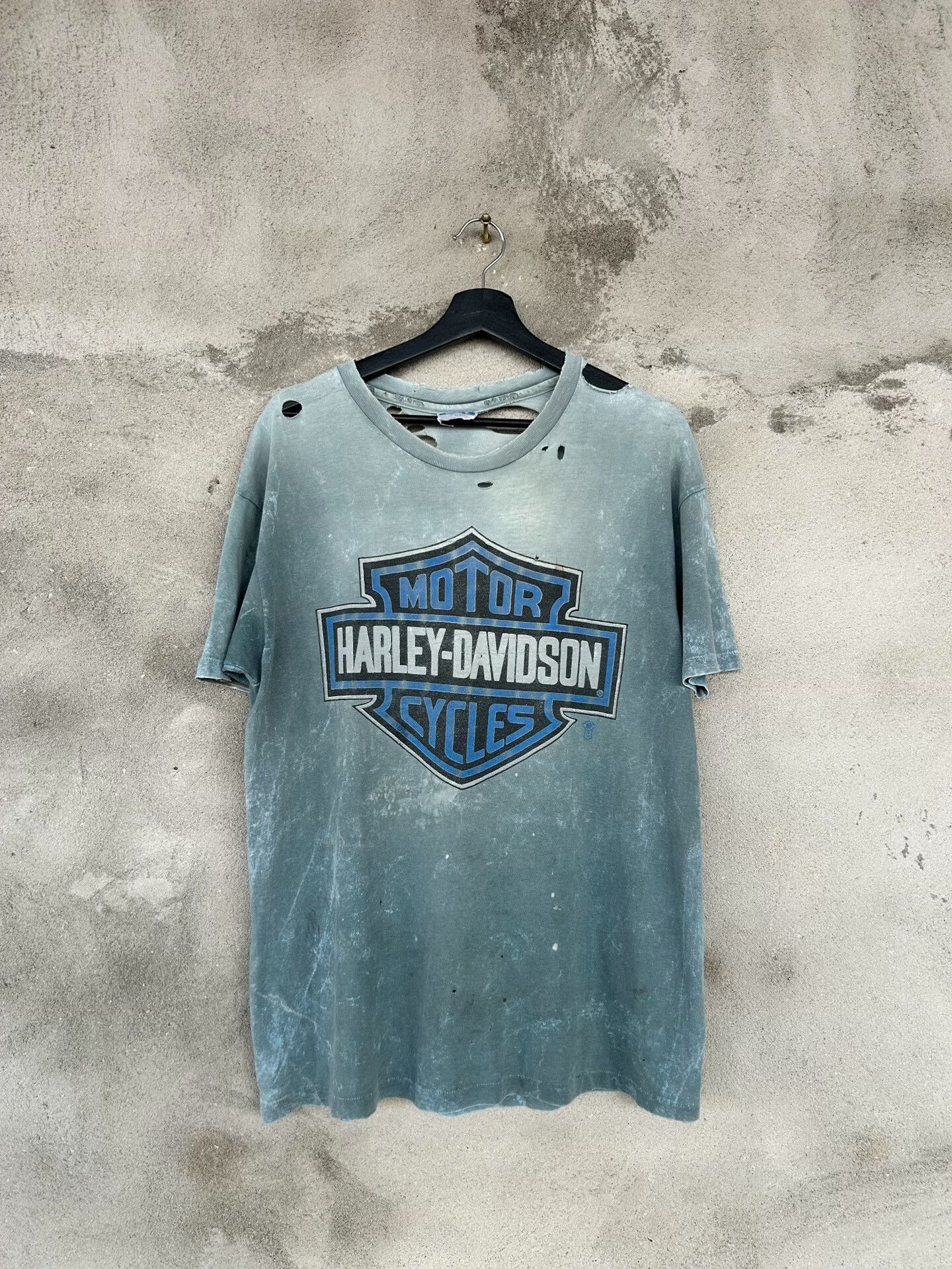 Vintage Vintage 80s Harley-Davidson Trashed Faded Tee Size US L / EU 52-54 / 3 - 1 Thumbnail