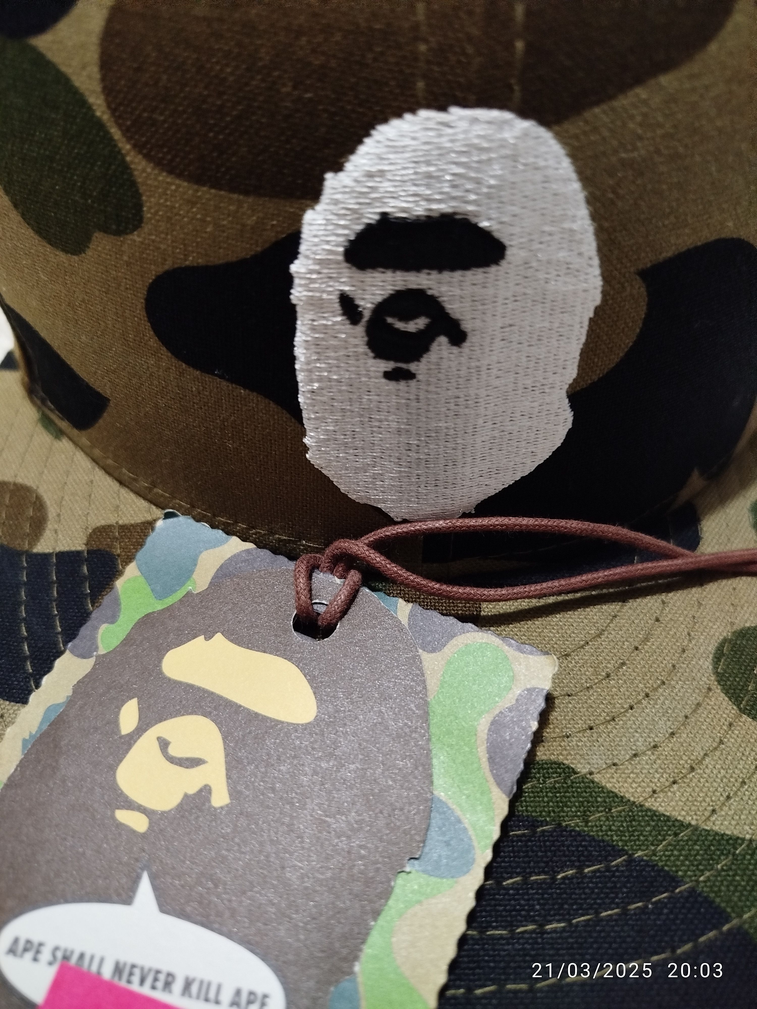 Bape Rare BAPE New Era 59 Fifty 7 ¼ 1st Camo Ape Head Cap Size ONE SIZE - 3 Thumbnail