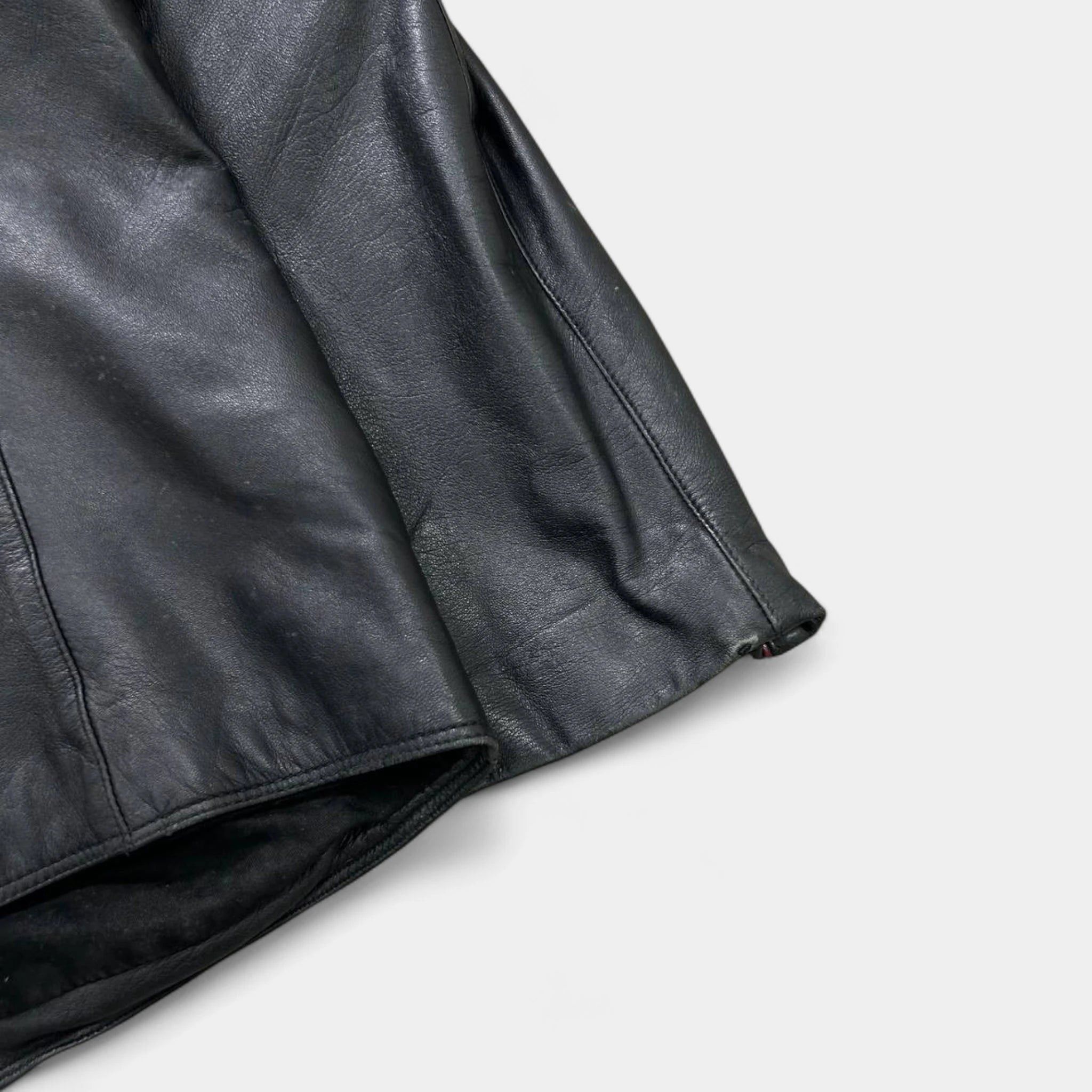 Armani Armani Jeans 90s Black Leather Blazer Jacket Size US L / EU 52-54 / 3 - 6 Thumbnail