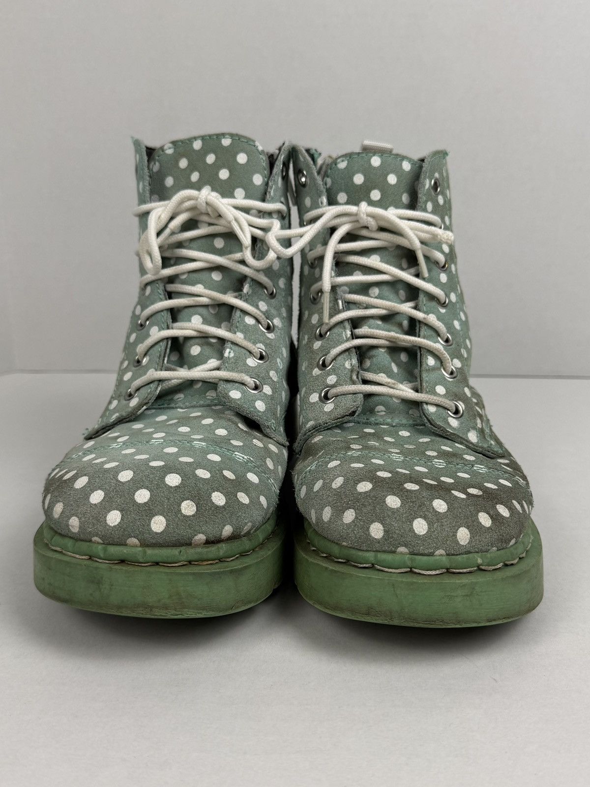T.U.K. Footwear Anarchic TUK Boots Mint Polka Dots Anarchy Leather Combat Size US 10 / IT 40 - 4 Thumbnail