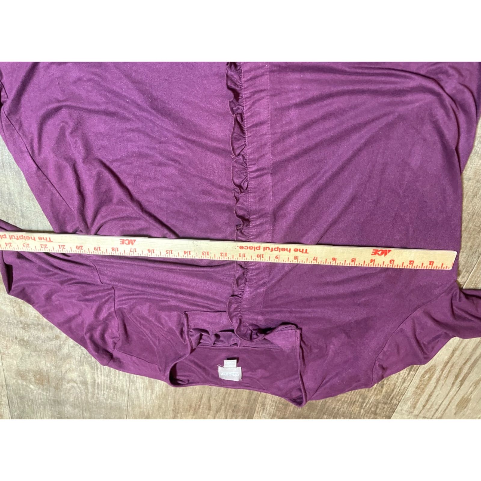 Vintage Chico's Top Womens Size 3 Long Sleeve Purple Blouse Size XS / US 0-2 / IT 36-38 - 3 Thumbnail