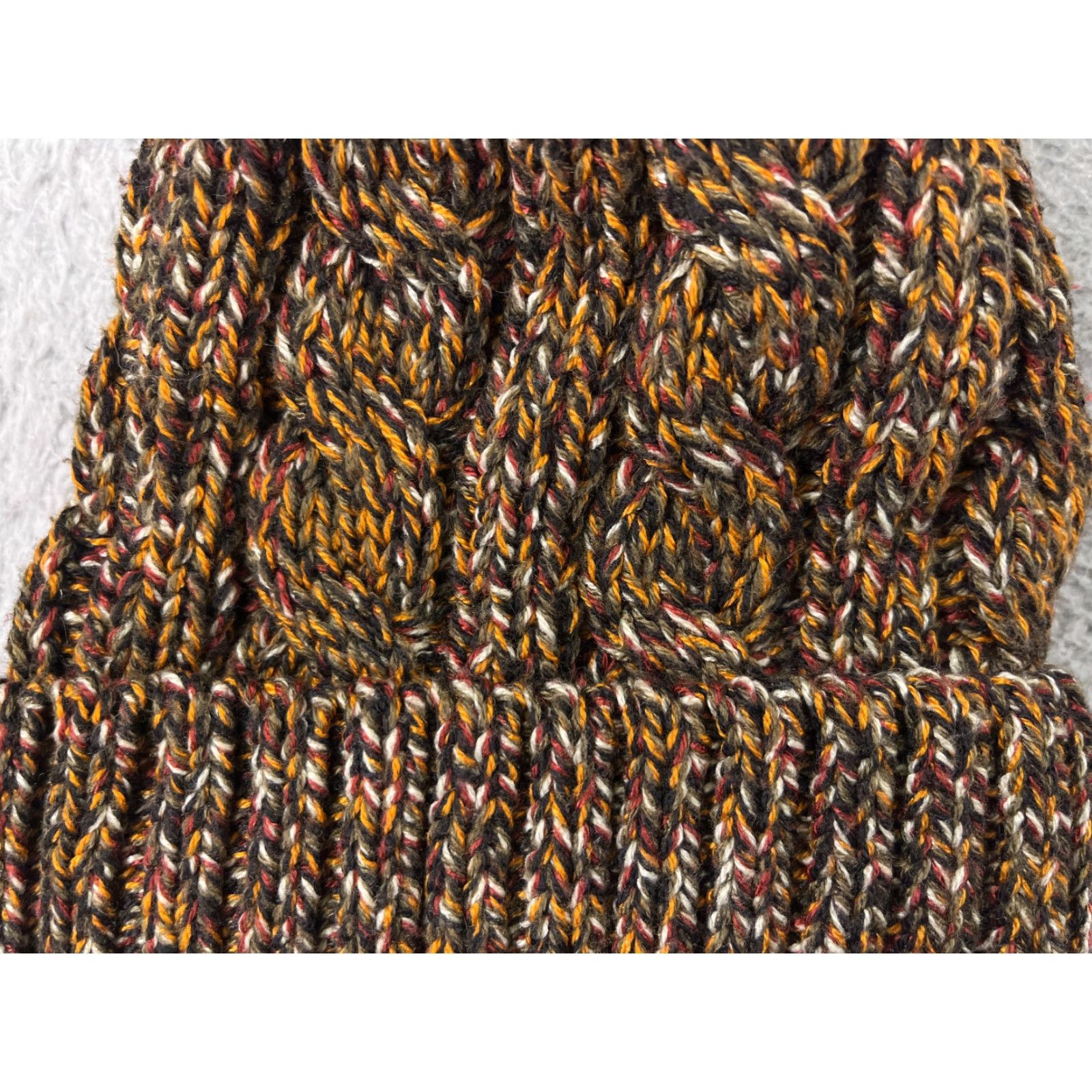 Vintage Time And Tru Beanie Toque Womens One Size Orange Knit Polyester Lined Faux Pom Size ONE SIZE - 2 Thumbnail