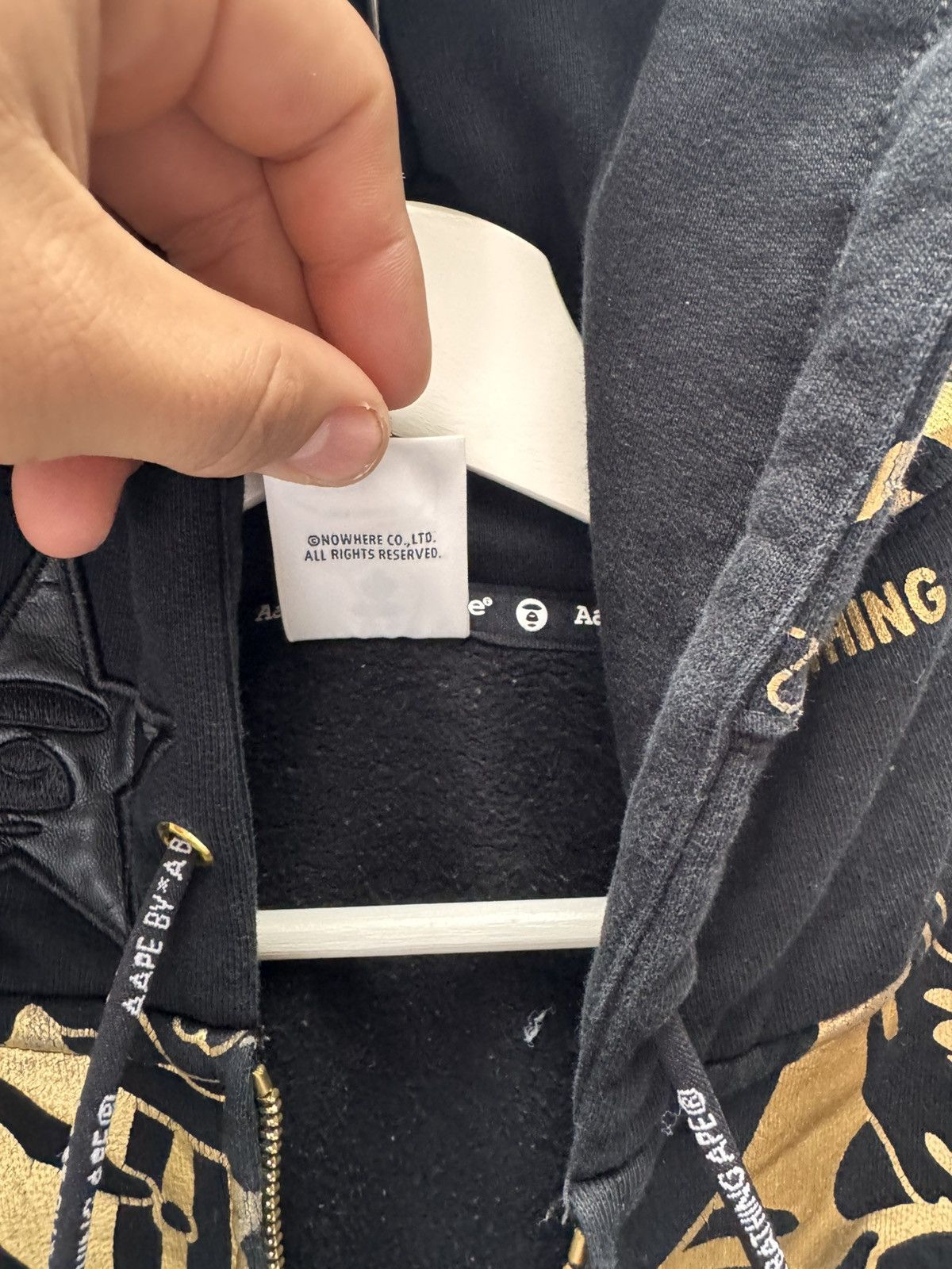 Men’s Casual AAPE Hoodie Black Gold