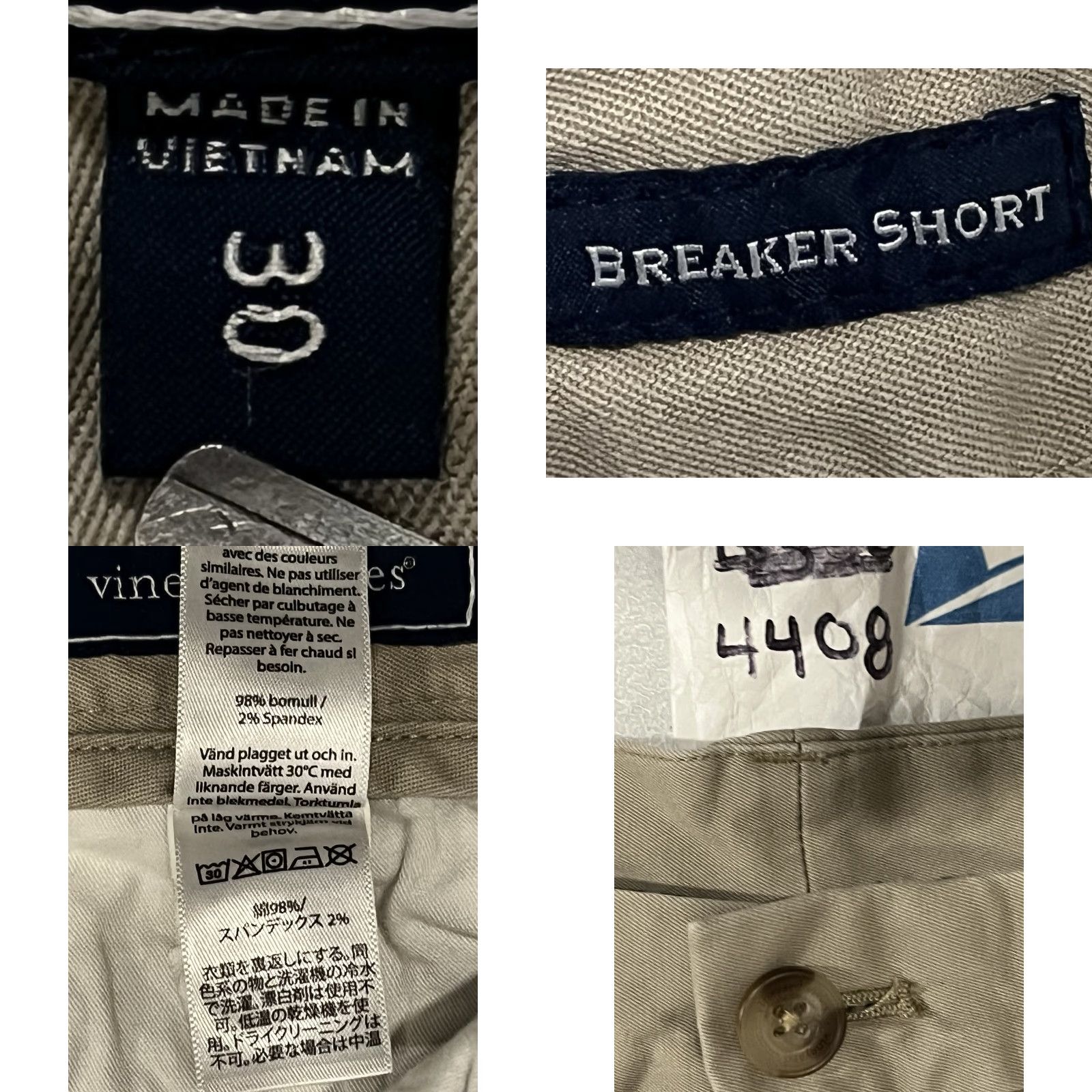 Vineyard Vines Vineyard Vines Men's Shorts 30 Breaker Khaki Tan Beige Flat Front Cotton Knit Casual Chino Regular Mens Size US 30 / EU 46 - 8 Thumbnail