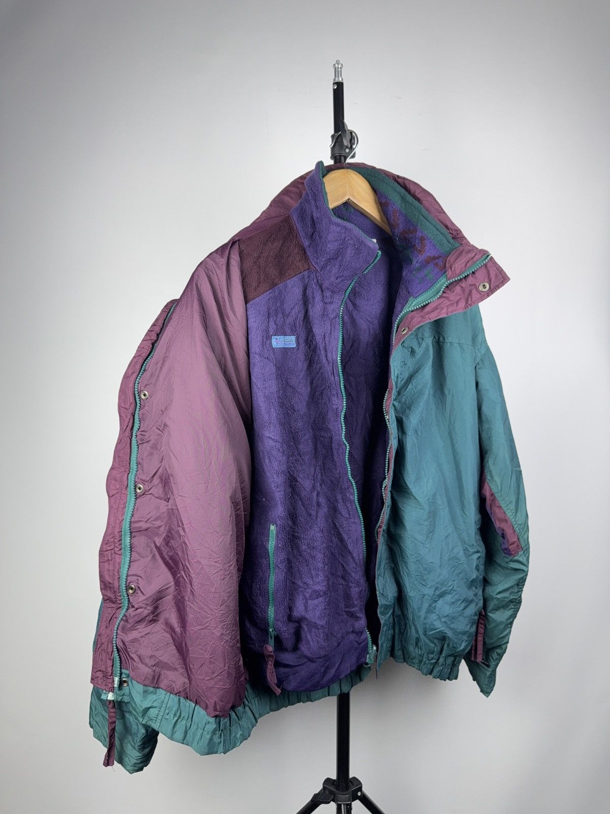 Vintage Retro Columbia USA 90s 2-in-1 Fleece Lined Parka