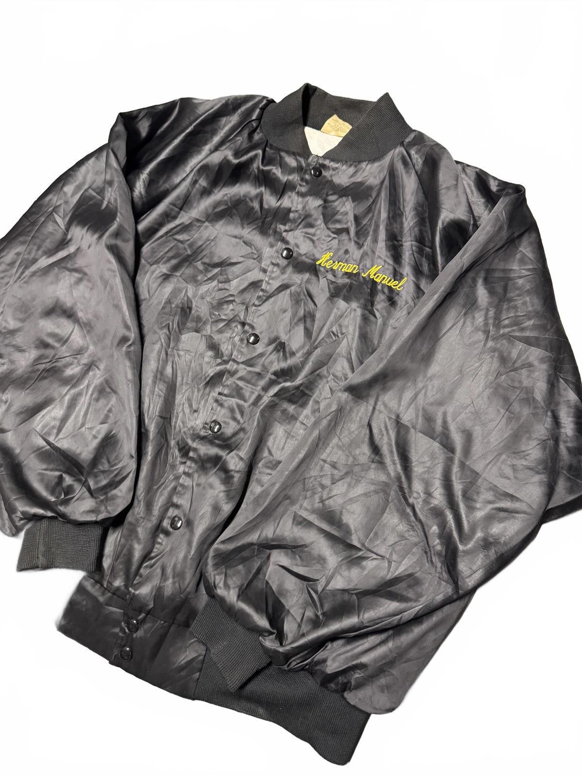Other Vintage Black Satin Bomber Jacket with Embroidery Size US XXL / EU 58 / 5 - 3 Thumbnail