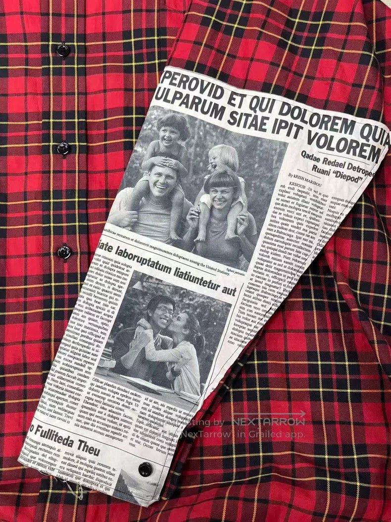 Balenciaga Balenciaga size 38 Plaid Shirt Poster Show Newspaper Sleev Size US S / EU 44-46 / 1 - 3 Thumbnail