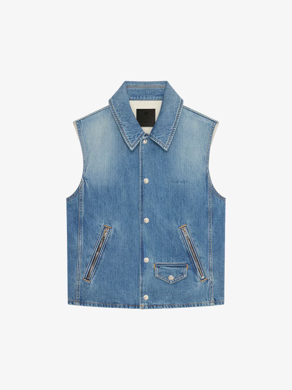 o1w1db10525 Sleeveless Denim Vest in Blue