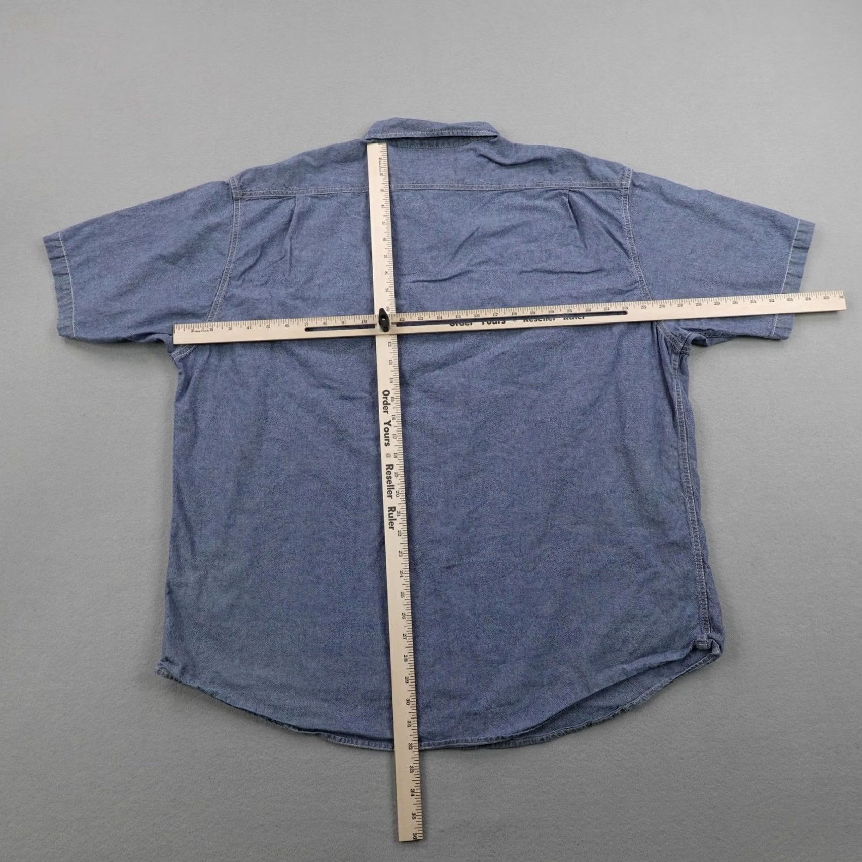 Vintage VINTAGE Big Mac Shirt Mens 2XL Blue Chambray Button Up Field Work Short Sleeve Shirt Mens Size US XXL / EU 58 / 5 - 3 Thumbnail