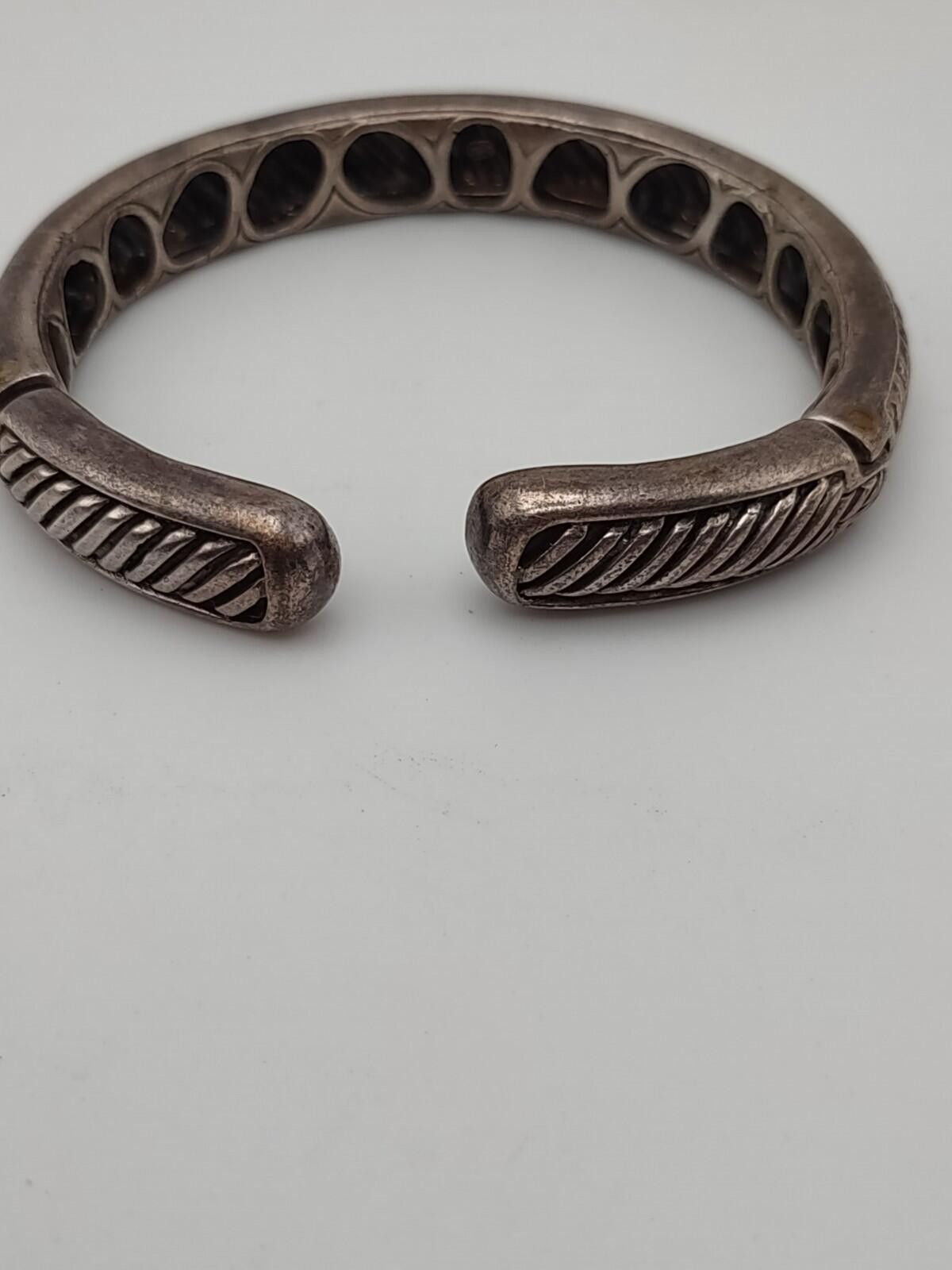The Unbranded Brand Sterling Silver Hinged Cuff Bracelet 925 Heavy Unisex Size ONE SIZE - 3 Thumbnail