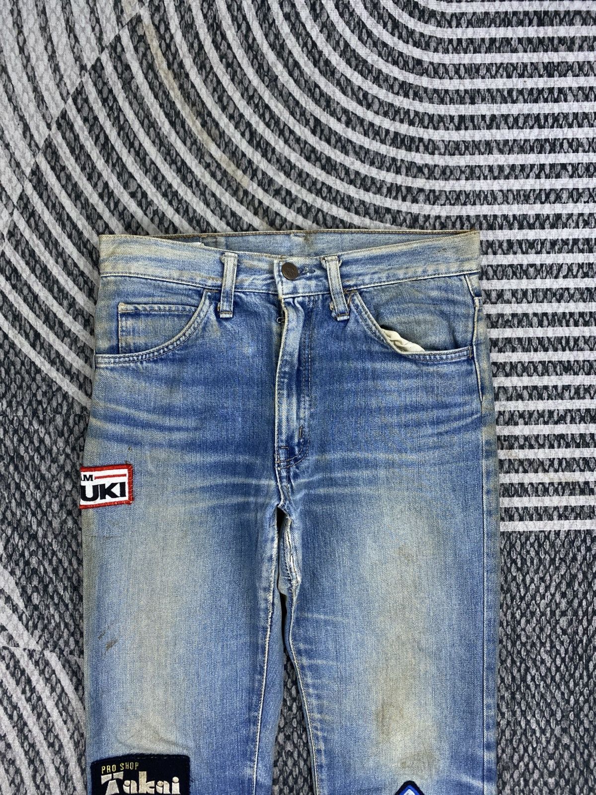 Big John Vtg Big-John With Bike Kids Patches Denim Pants Size US 29 - 5 Thumbnail