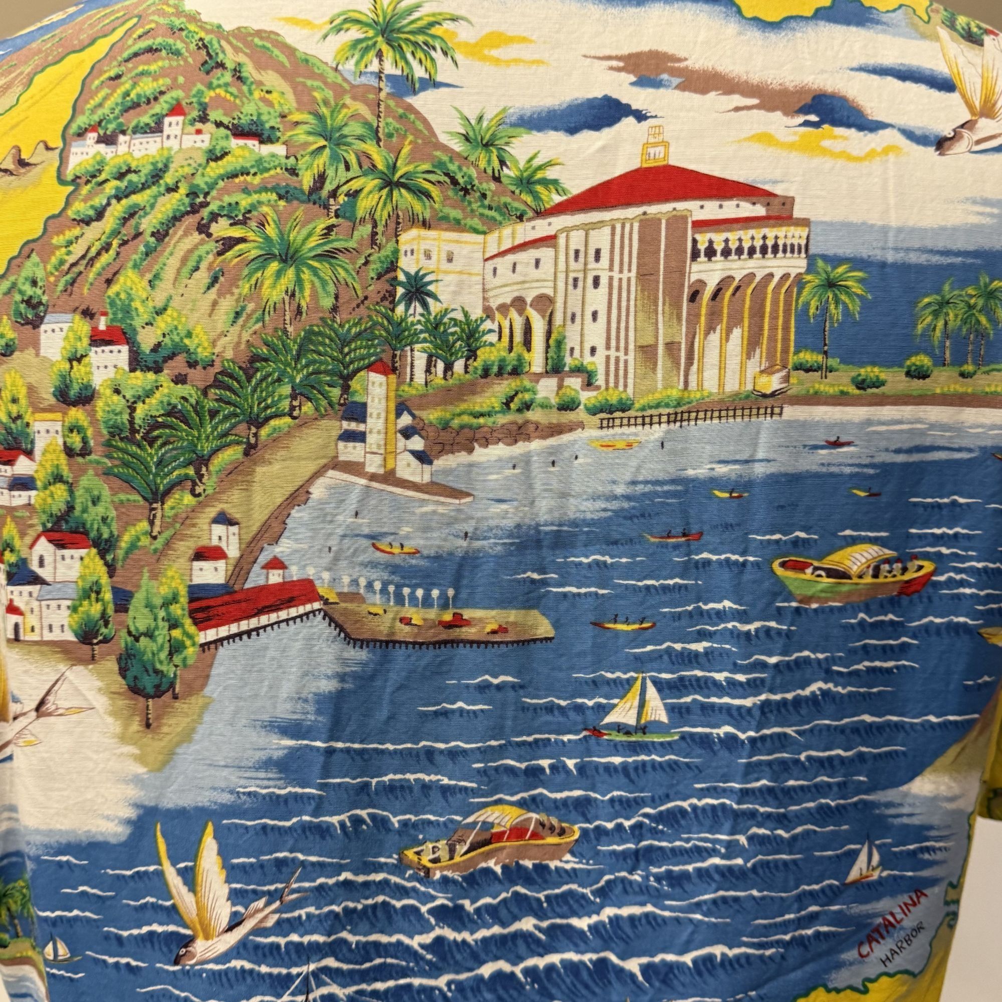 Ocean Pacific Vtg OP Ocean Pacific Blue SANTA CATALINA Hawaiian Shirt Size US M / EU 48-50 / 2 - 4 Thumbnail