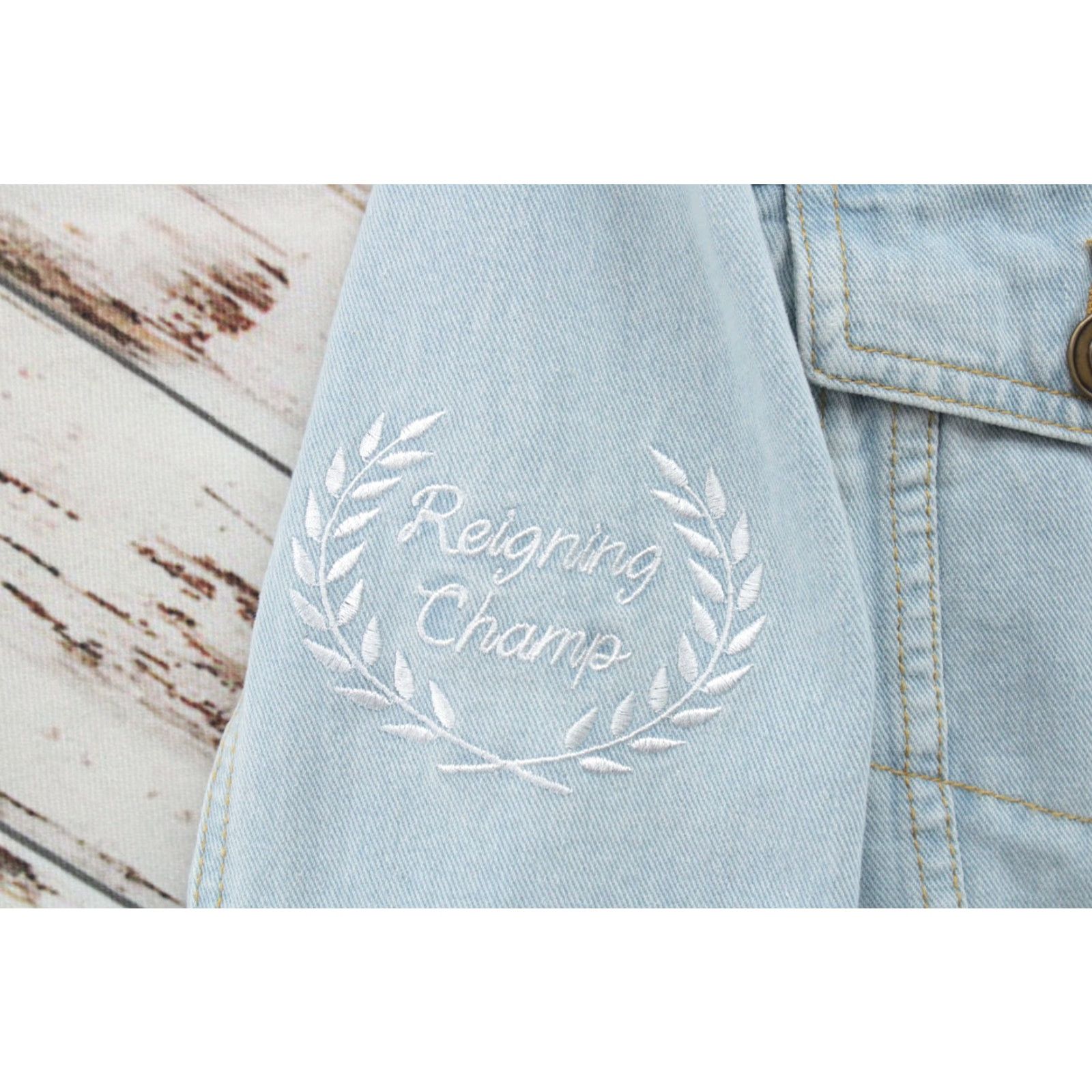 Vintage VINTAGE Rue 21 Y2K Jacket Mens Small Blue Denim GOAT Embroidered Letter Gorpcore Hip Hop Jacket Size US S / EU 44-46 / 1 - 7 Thumbnail