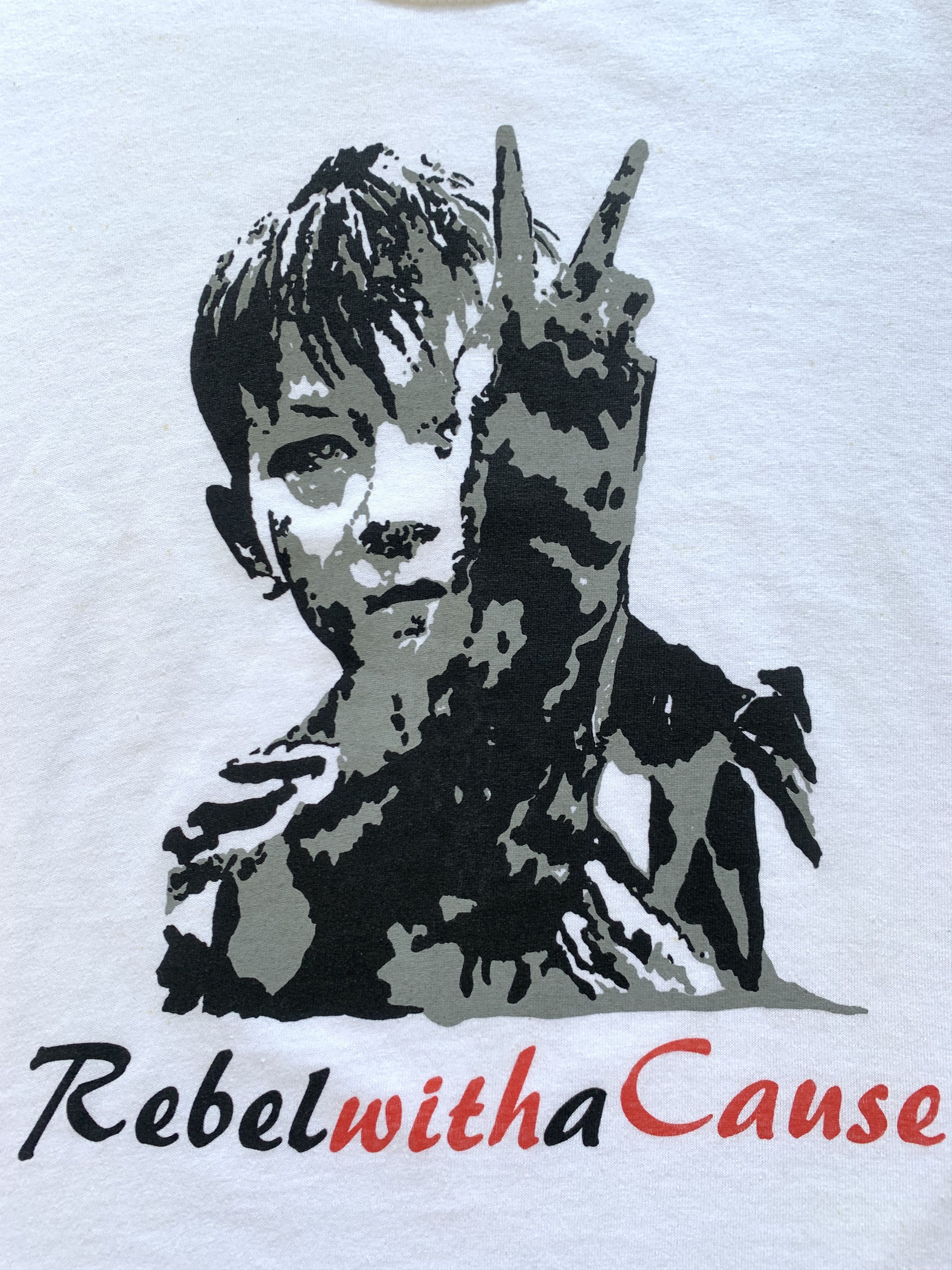 Fruit Of The Loom Rare Rebel Without A Cause Vintage Printed T Shirt Size US L / EU 52-54 / 3 - 6 Thumbnail