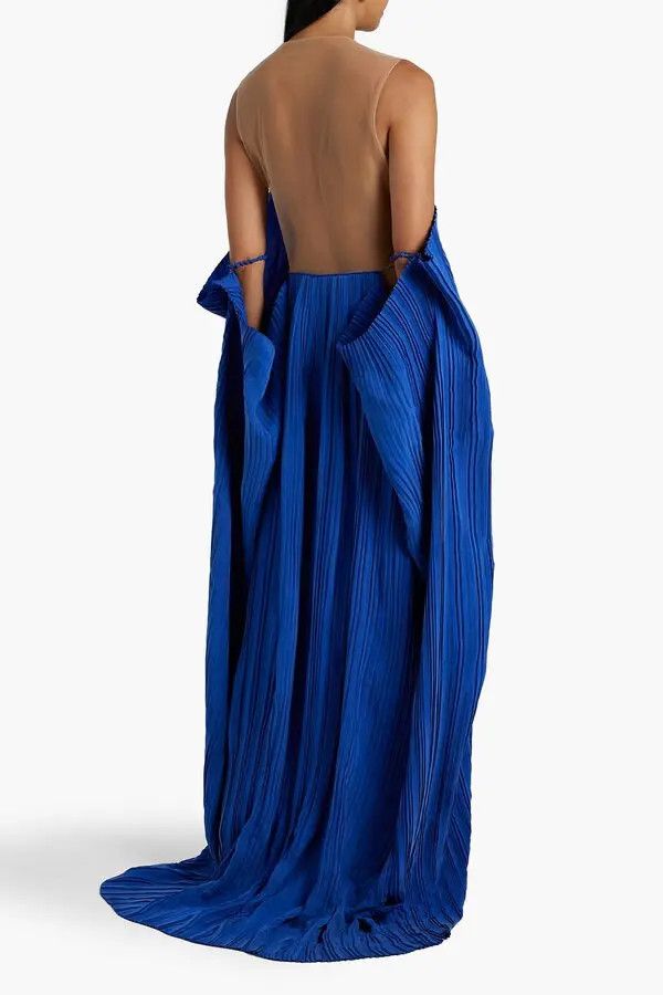 Balmain o1y0525 Gown Dress in Blue Size S / US 4 / IT 40 - 3 Thumbnail