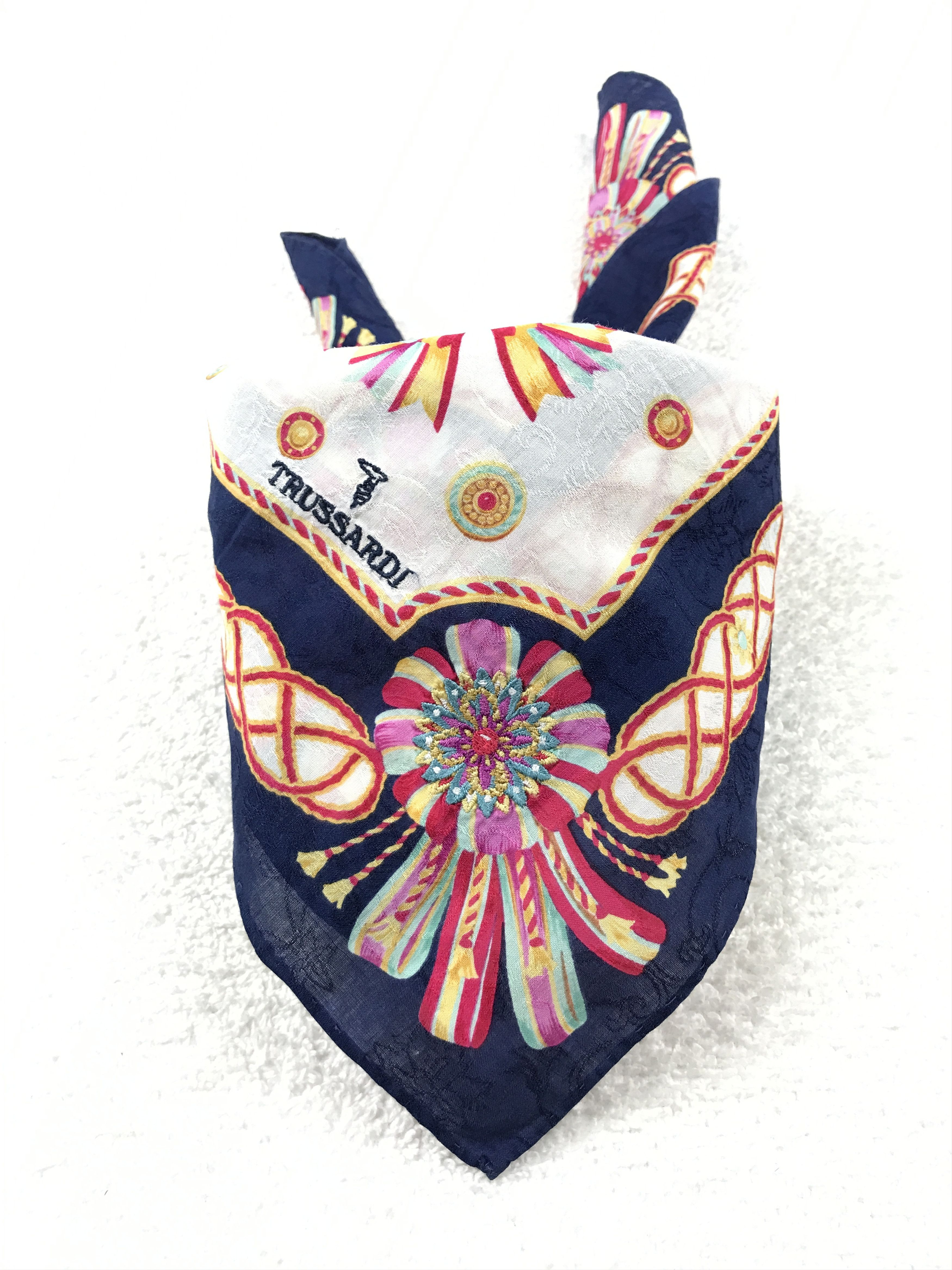 Designer × Trussardi × Vintage Vintage Trussardi Bandana Neckerchief Handkerchief Size ONE SIZE - 3 Thumbnail