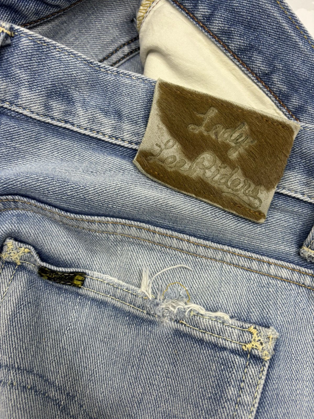 Lee 🔥VINTAGE LADY LEE RIDERS SELVEDGE JEANS DISTRESSED DENIM Size 32" / US 10 / IT 46 - 11 Thumbnail
