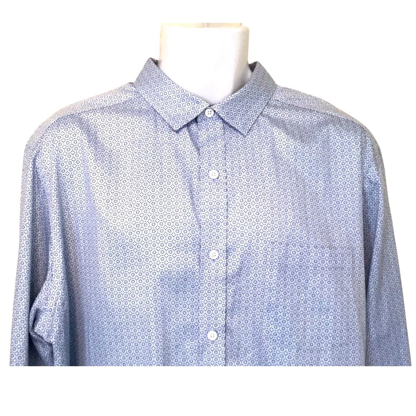 Johnston & Murphy Johnston & Murphy Shirt Blue Print Long Sleeve Size X-Large Size US XL / EU 56 / 4 - 2 Thumbnail