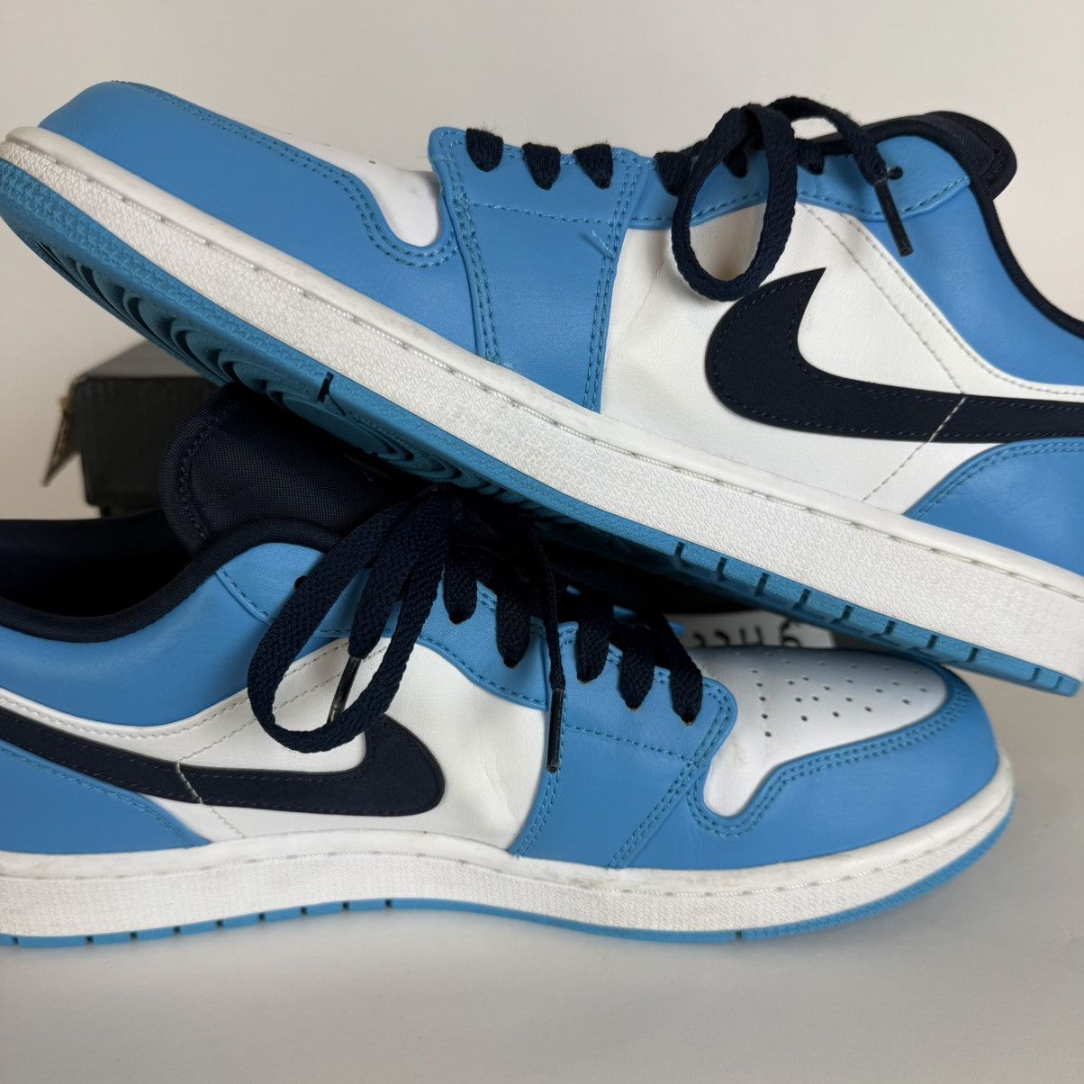 Jordan Brand × Nike Size 10.5-Jordan 1 Low UNC 2021 University Blue/ White. Size US 10.5 / EU 43-44 - 2 Thumbnail