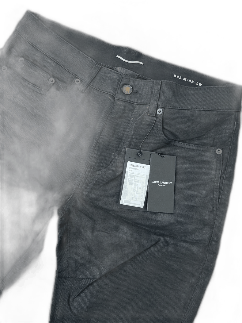 Saint Laurent Paris saint laurent d02 black waxed denim pants Size US 31 - 1 Thumbnail