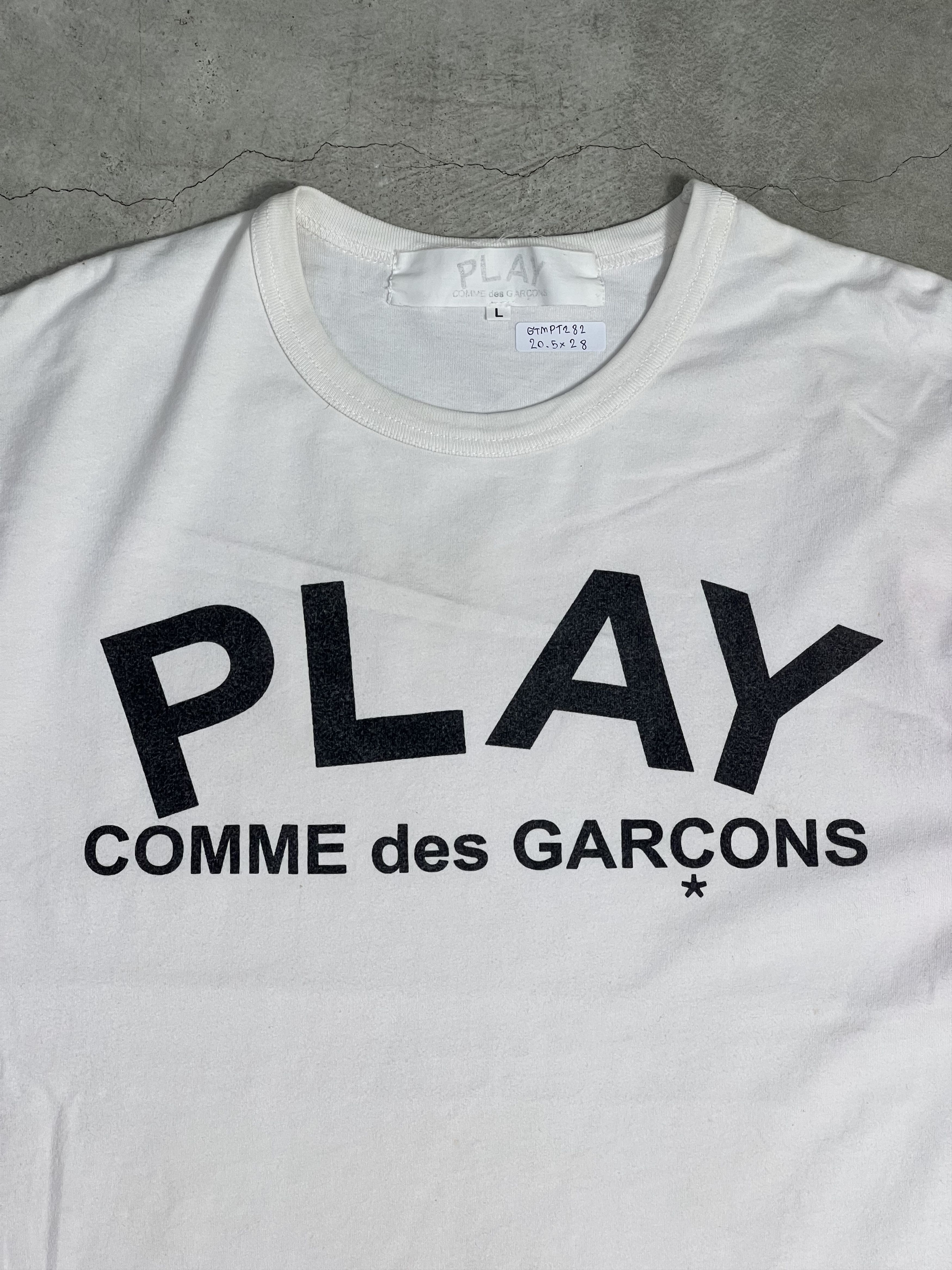 Comme des Garcons × Comme des Garcons PLAY × Japanese Brand Vintage PLAY COMME des GARÇONS Box Logo Tee (L) GTMPT282 Size US L / EU 52-54 / 3 - 2 Thumbnail