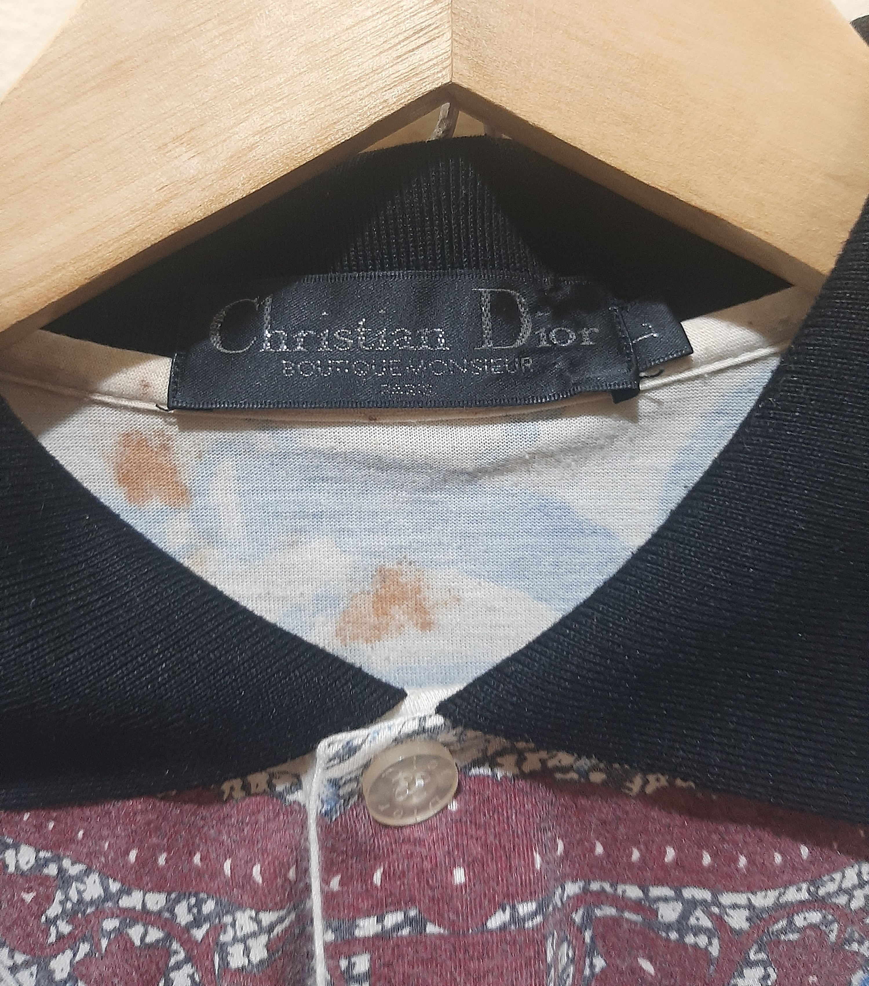 Christian Dior Monsieur × Dior Vintage Polo Shirt Christian Dior Monsieur Print Pattern Size US L / EU 52-54 / 3 - 3 Thumbnail