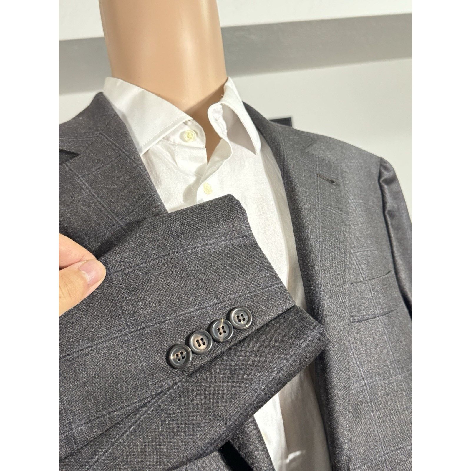 Brunello Cucinelli Brunello Cucinelli Virgin Wool Brown Blue Plaid Blazer 50/40 Size 40R - 8 Thumbnail