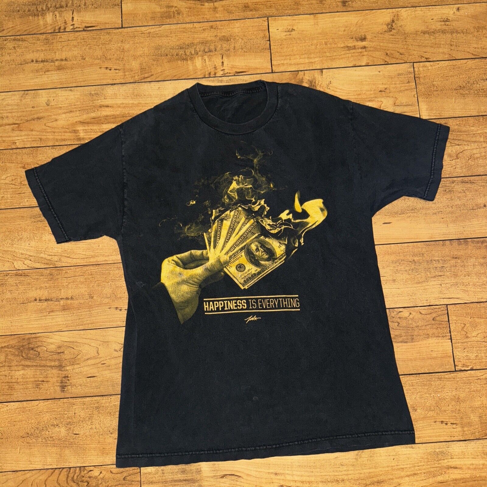 Japanese Brand × Vintage Vintage Y2K Style Money T-Shirt Black 20x28 Medium Size US M / EU 48-50 / 2 - 1 Thumbnail