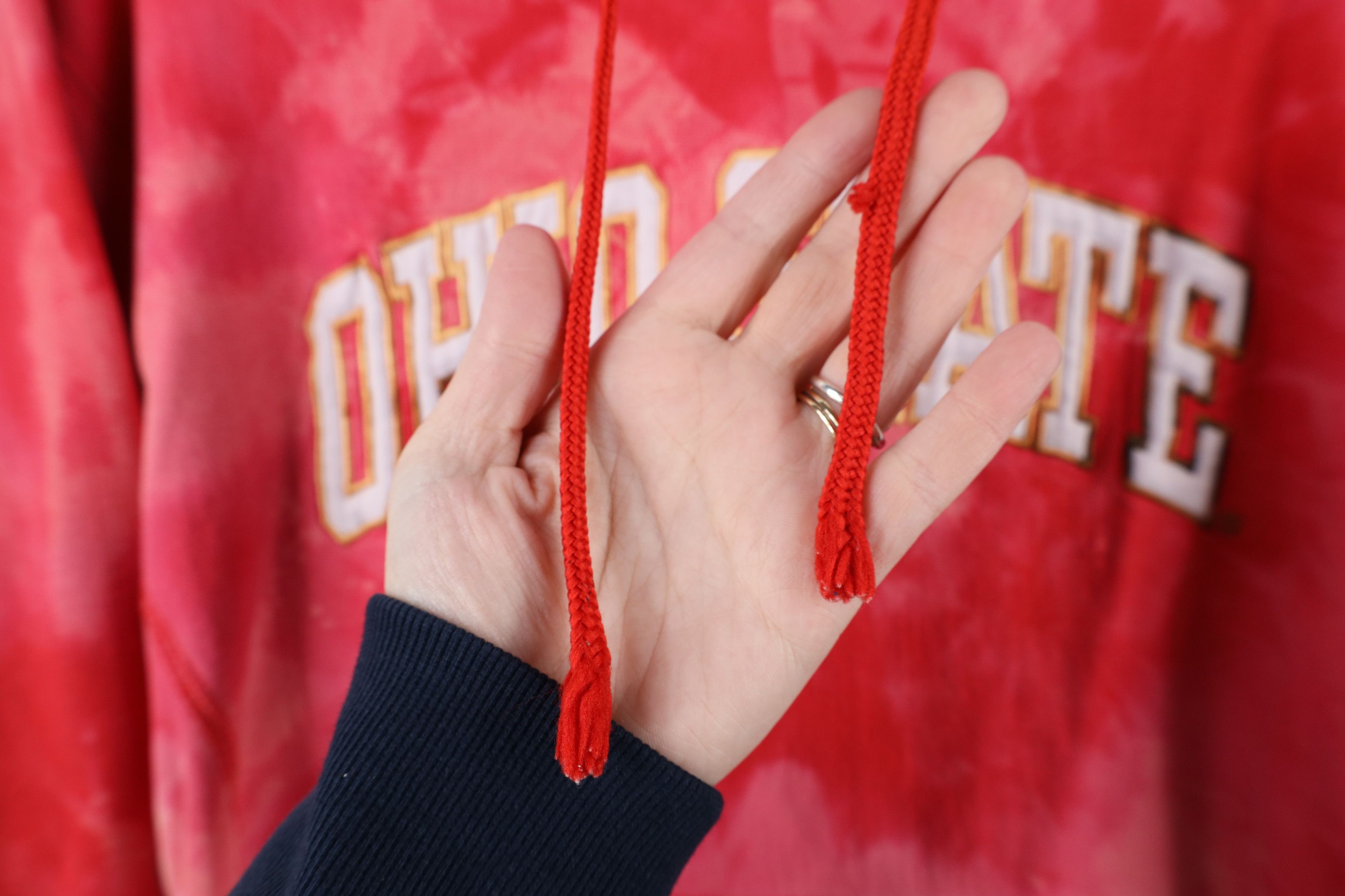 Vintage Vintage 90s Spell Acid Wash Ohio State University Hoodie Red Size US M / EU 48-50 / 2 - 4 Thumbnail