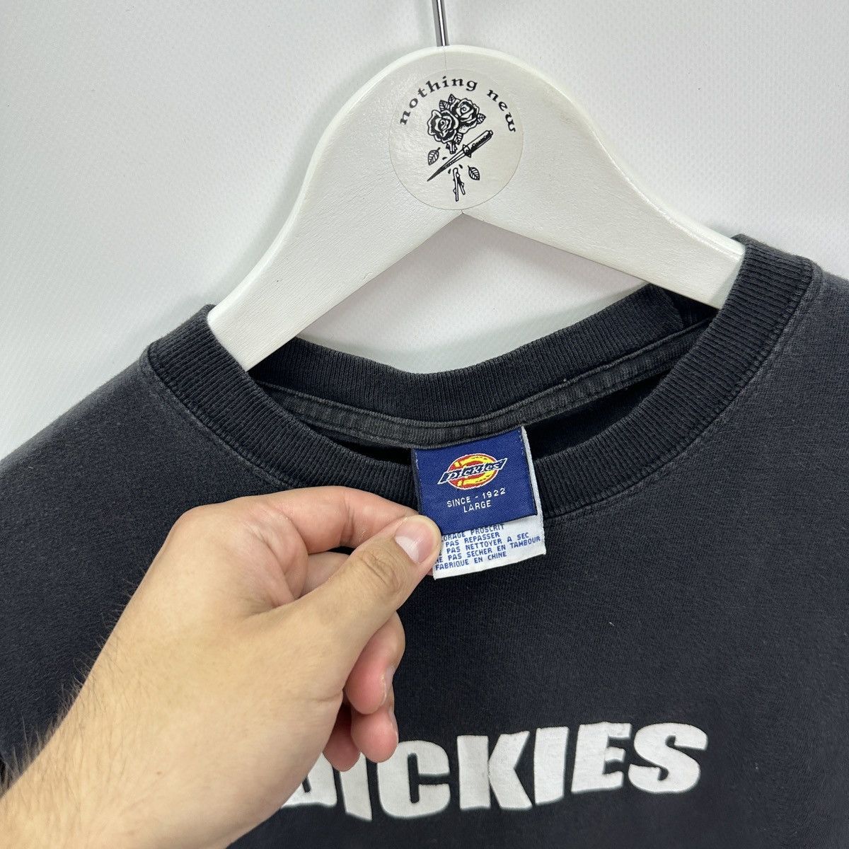 Vintage Vintage 90s Dickies big logo washed tee y2k hype og rare usa Size US L / EU 52-54 / 3 - 5 Thumbnail