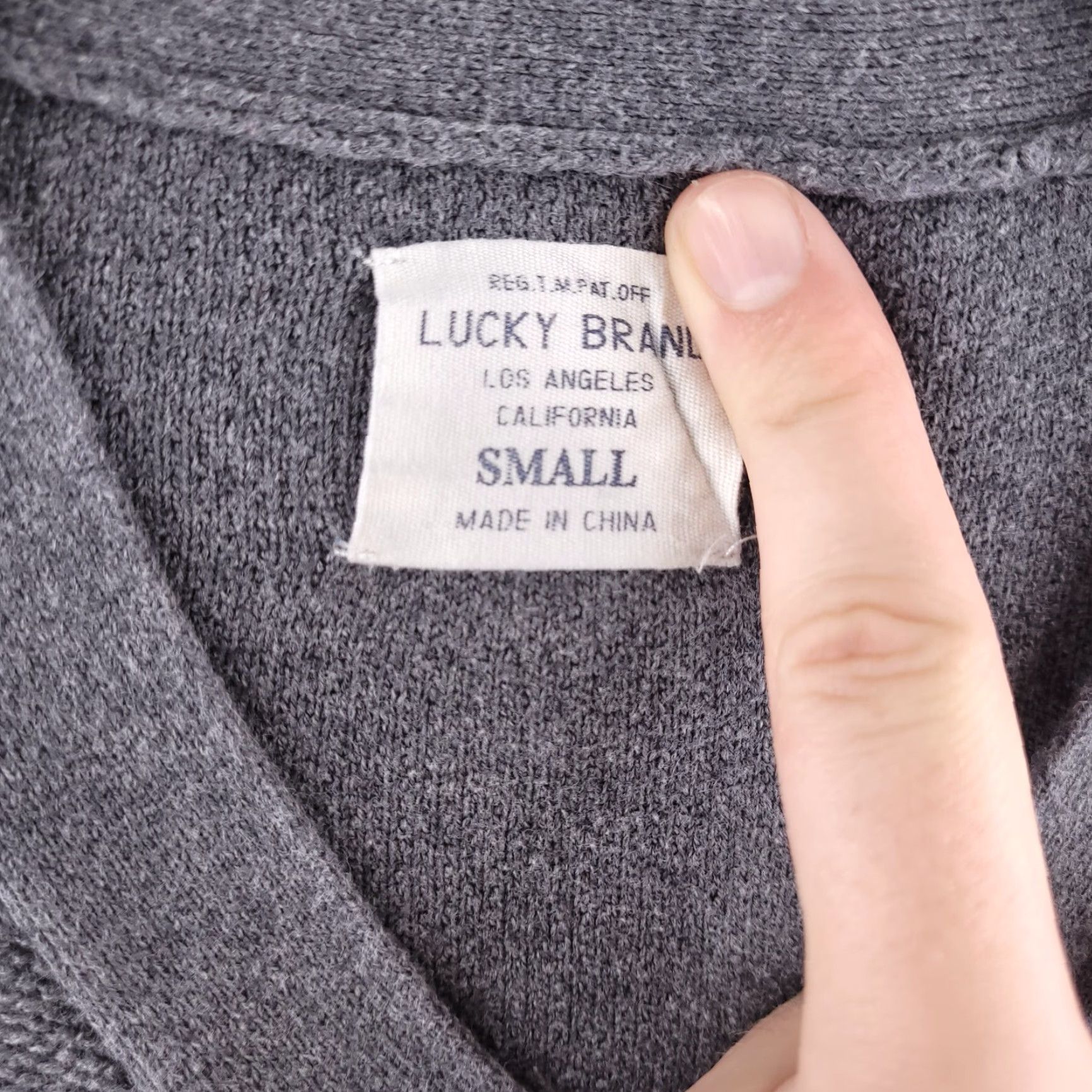 Lucky Brand Lucky Brand Sweater Mens Small Gray Knit V Neck Slim Fit Size US S / EU 44-46 / 1 - 5 Thumbnail