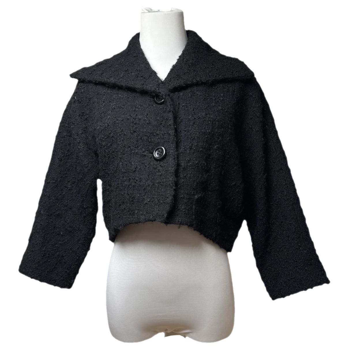 Balenciaga Black Wool Trench Coat Size S / US 4 / IT 40 - 1 Thumbnail
