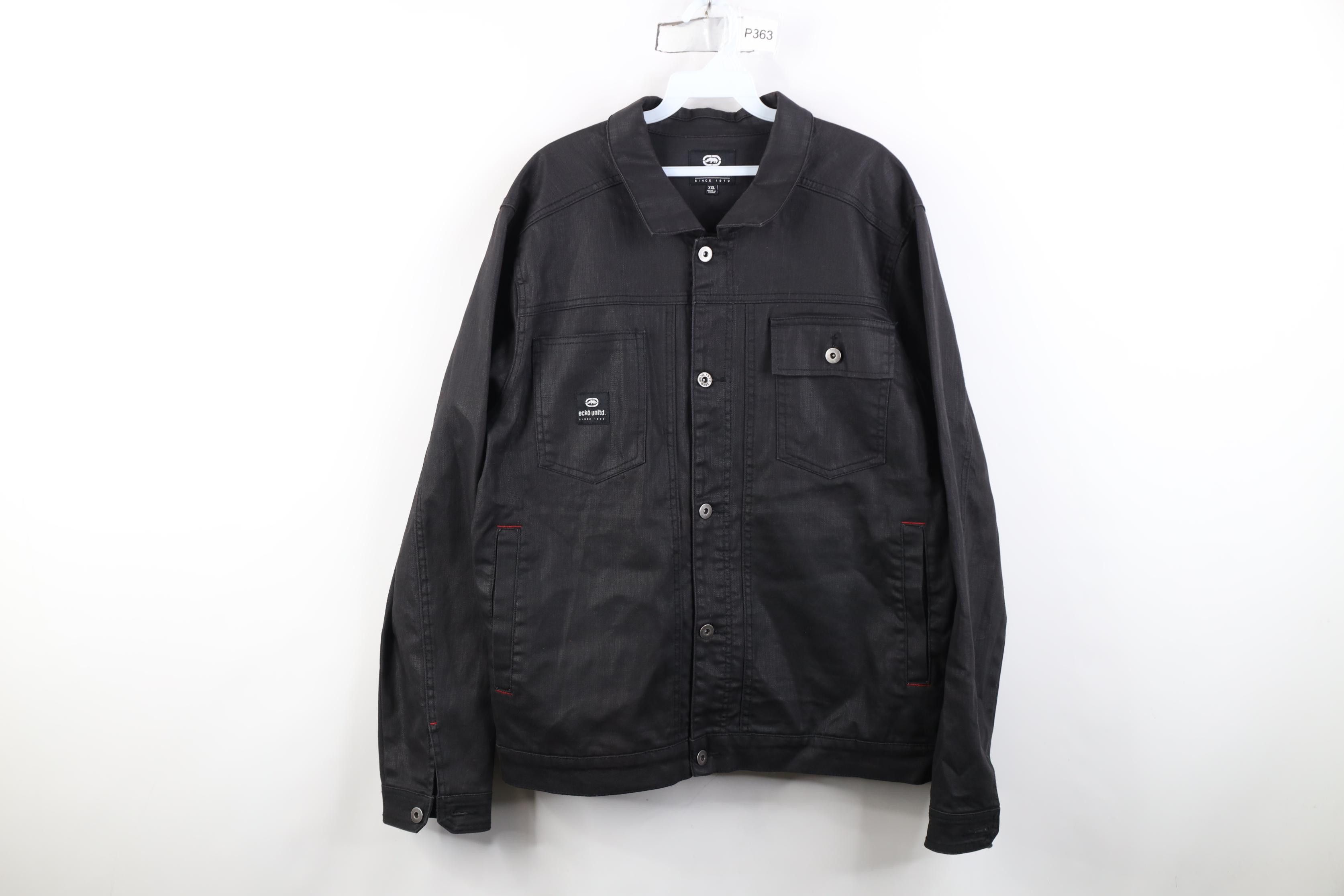 Ecko Unltd. Vintage Y2K Ecko Cotton Denim Jean Trucker Jacket Black Size US XXL / EU 58 / 5 - 1 Thumbnail