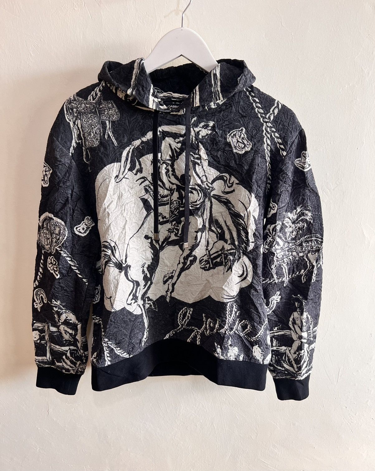 Dolce & Gabbana DOLCE & GABBANA BAROQUE EQUESTRIAN GRAPHIC HOODIE Size US S / EU 44-46 / 1 - 2 Thumbnail