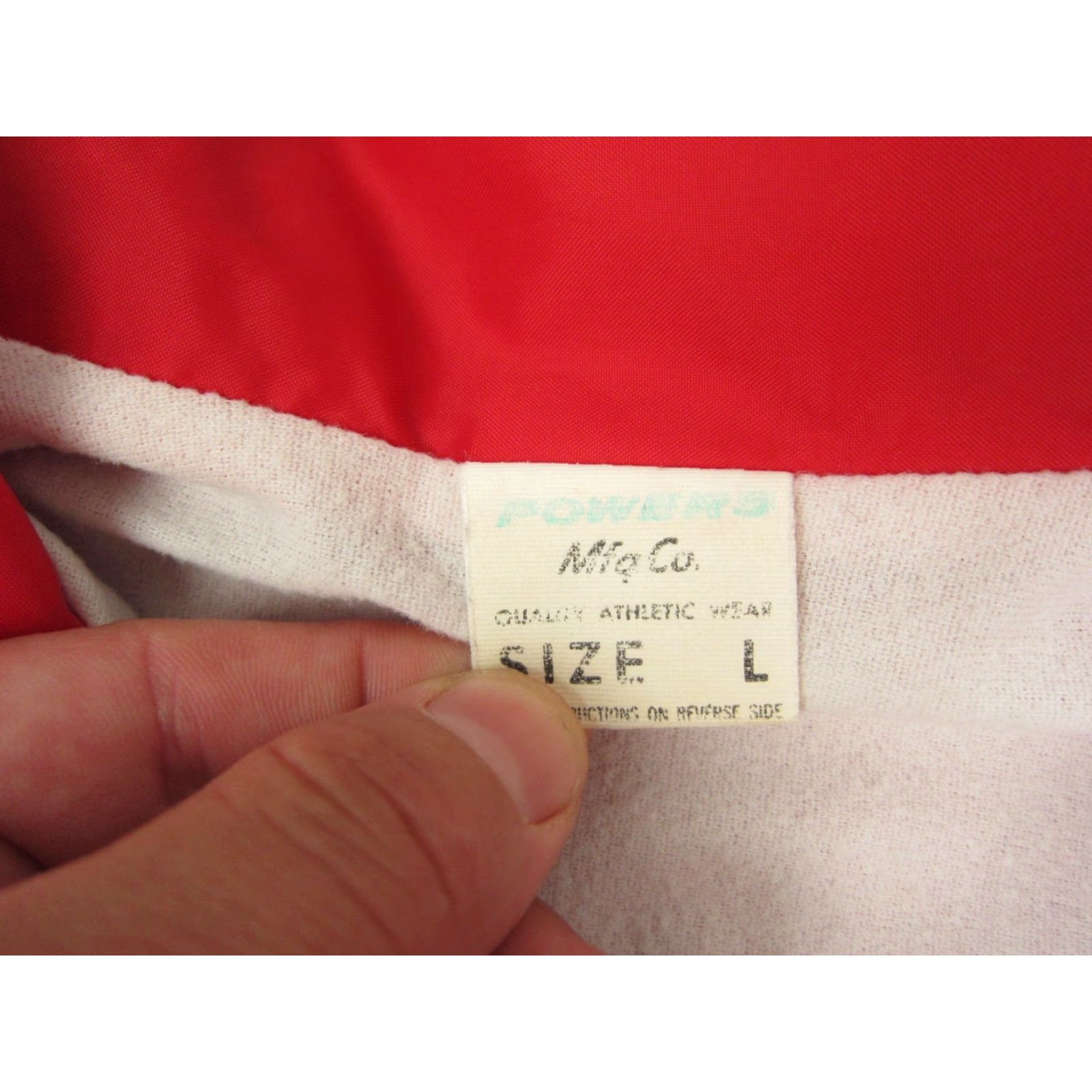 Vintage VINTAGE Powers Jacket Mens L Red Windbreaker Snap Button USA 90s Logo Quilted Lined Workwear Casual Jacket Size US L / EU 52-54 / 3 - 3 Thumbnail
