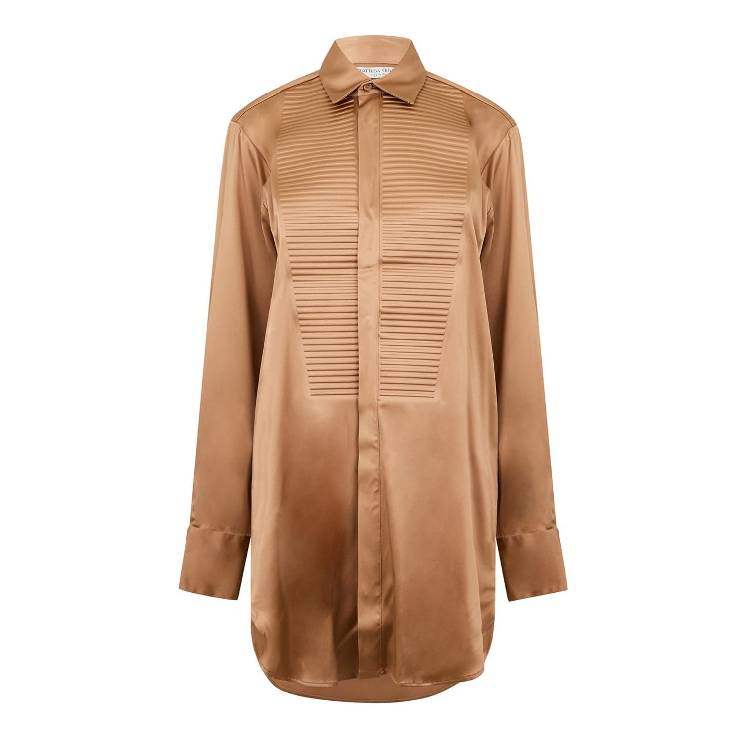 Bottega Veneta Bottega Veneta Regular Fit Long Sleeve Shirt in Beige Size S / US 4 / IT 40 - 1 Thumbnail