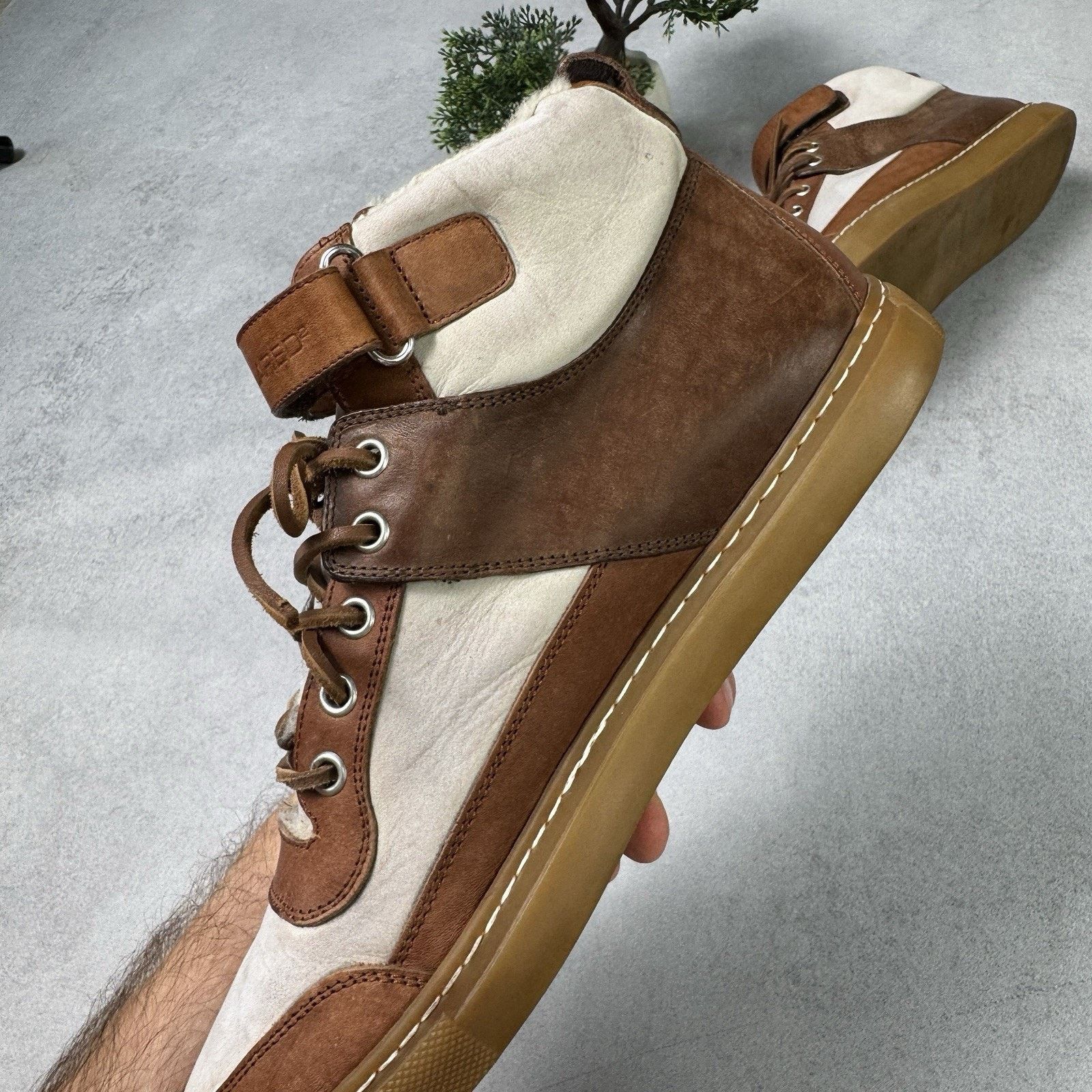 Dsquared2 Dsquared2 Men High Sneakers With Fur Brown Size EU 41 US 8 Size US 8 / EU 41 - 14 Thumbnail