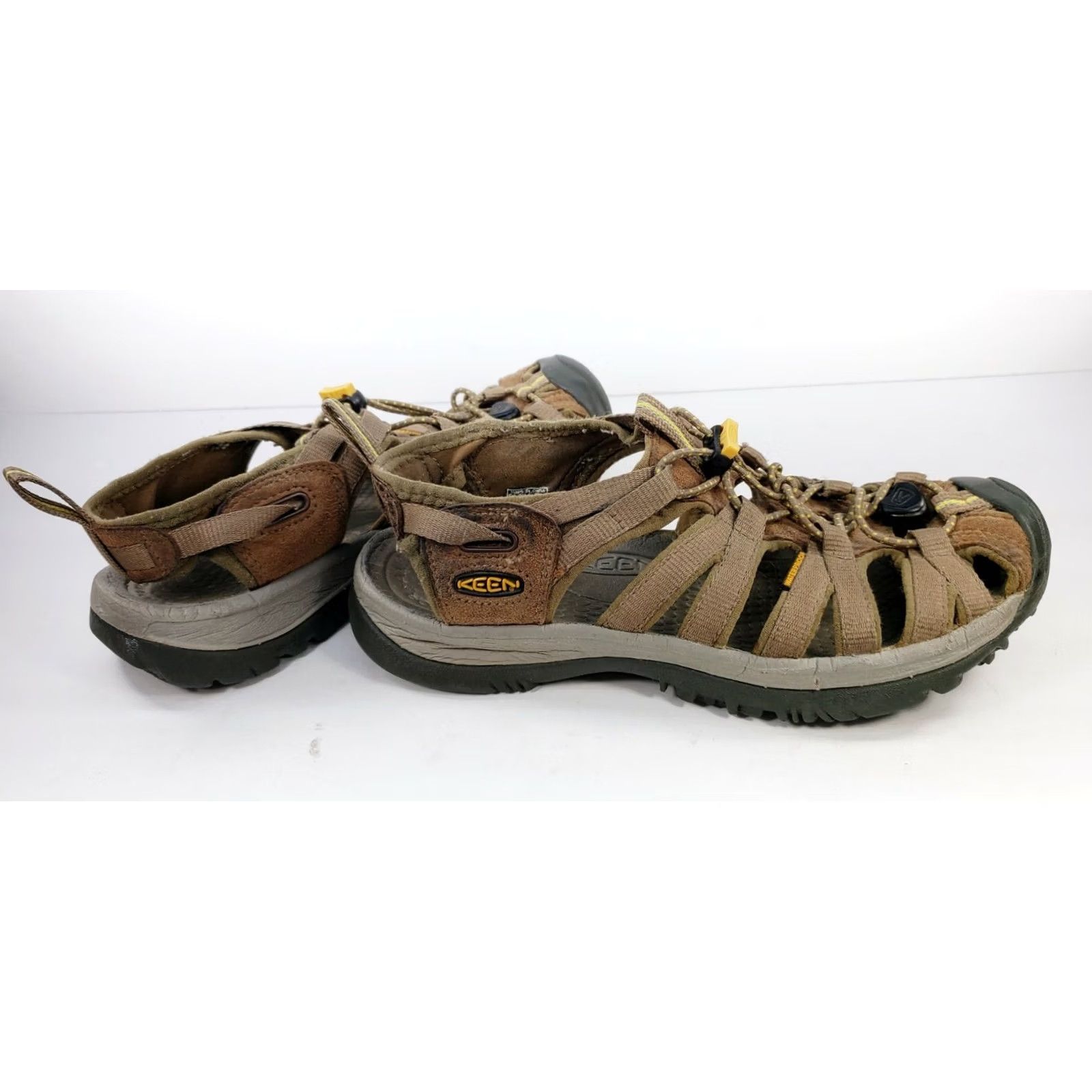 KEEN Keen Whisper Outdoor Sport Sandals Women Size 7M Brown Elastic Laces Toggle - Pre-owned, Casual, Hiking, Outdoor Activity, Light Wear, Brown Size US 7 / IT 37 - 6 Thumbnail