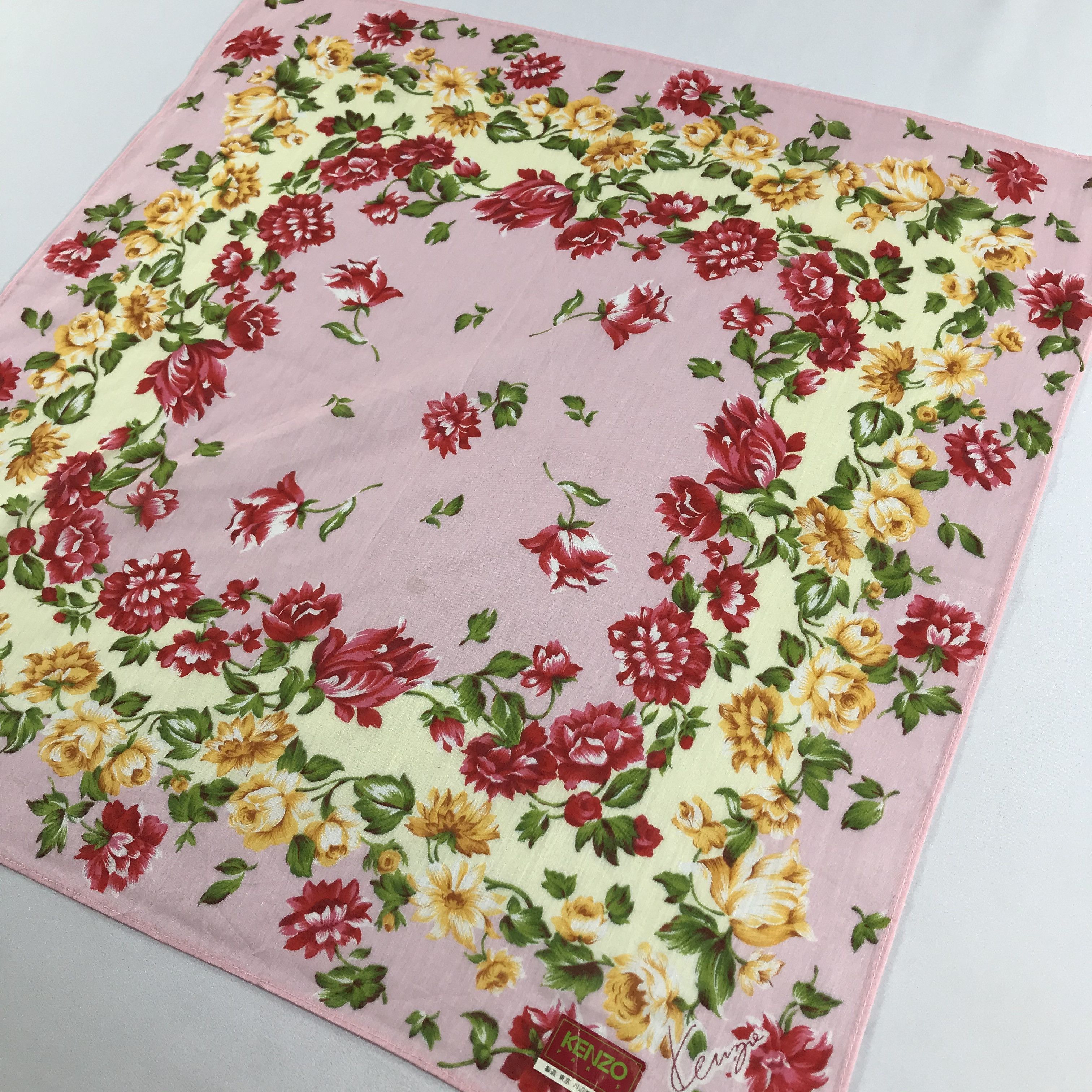 Kenzo Kenzo Floral Handkerchief Neckerchief Bandana H965 Size ONE SIZE - 4 Thumbnail