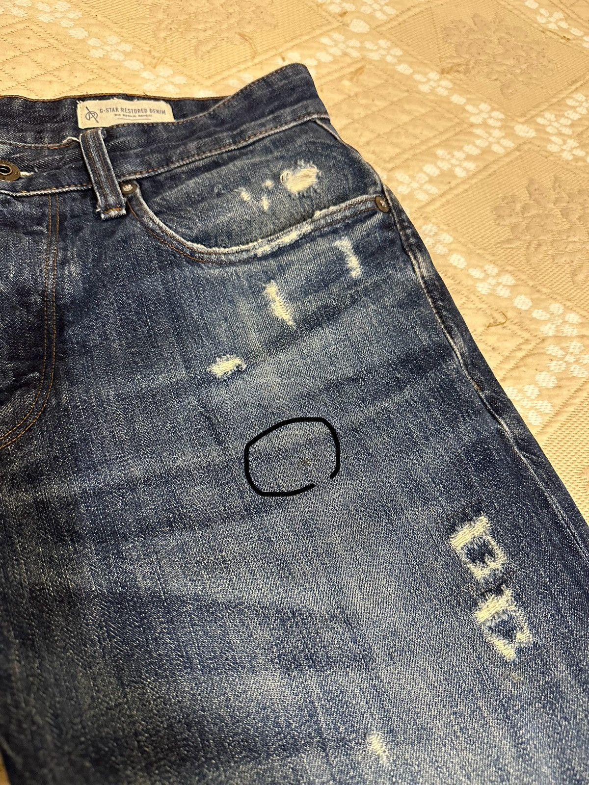 G-Star 🔥 G-Star Raw Ripped Jeans Distressed Denim Pants Vintage Size US 32 / EU 48 - 7 Thumbnail