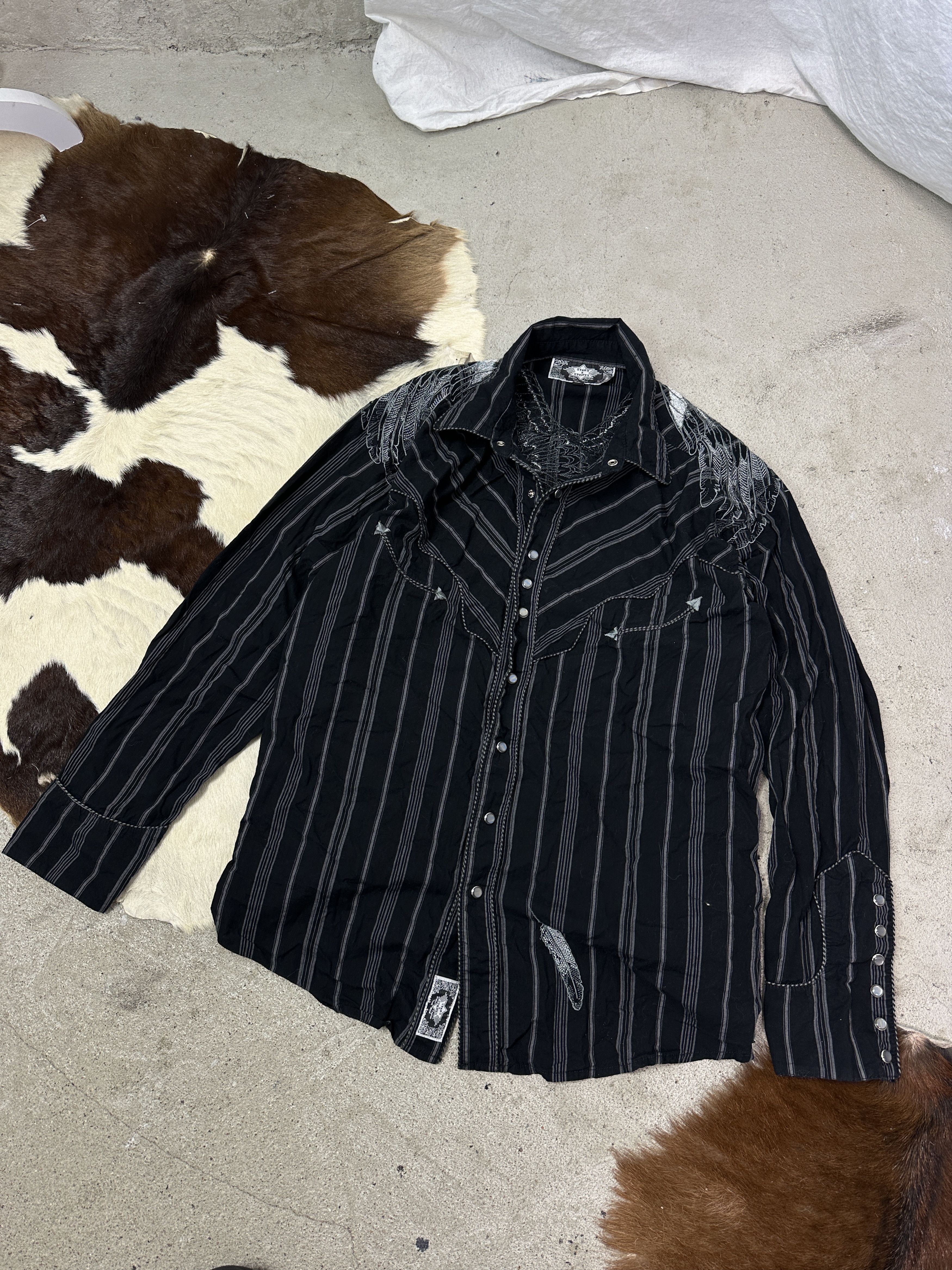 Vintage Vintage Striped Western Snap Buttons Cowboy Styled Shirt Y2K Size US XL / EU 56 / 4 - 2 Thumbnail