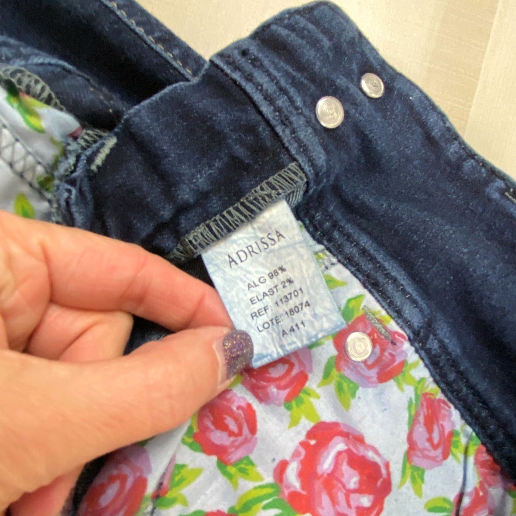 Vintage Adrissa Women's Dark Blue Low Rise Skinny Jeans 6 Size 28" / US 6 / IT 42 - 5 Thumbnail