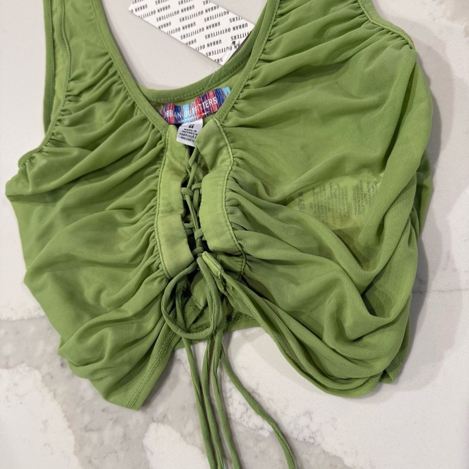 Urban Outfitters Urban Outfitters NWT Ruched Lace Up Crop Sheer Tank Womens M Size M / US 6-8 / IT 42-44 - 7 Thumbnail