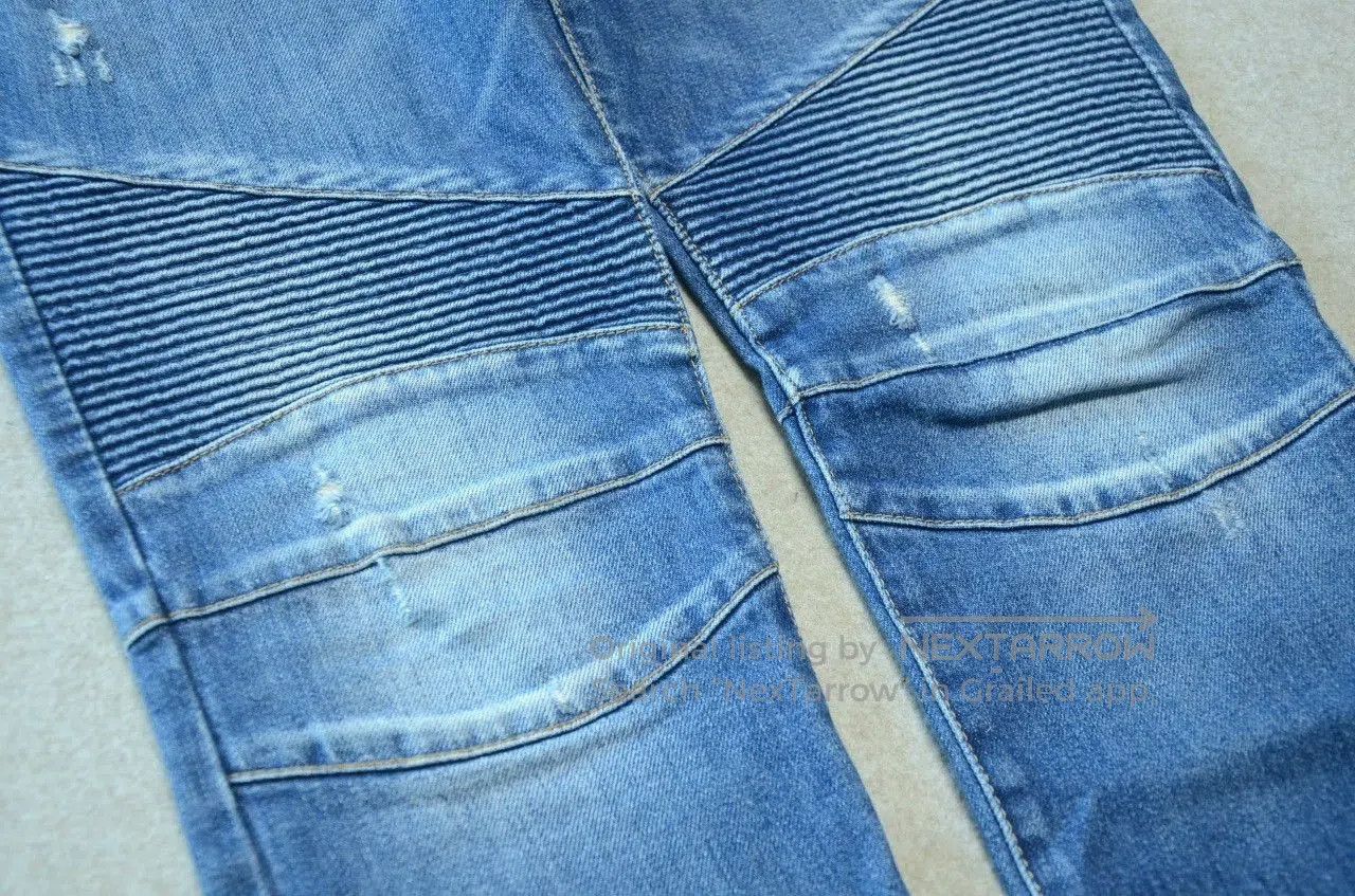 Balmain Balmain Classic Knee Fold Biker Jeans. Size US 31 - 3 Thumbnail