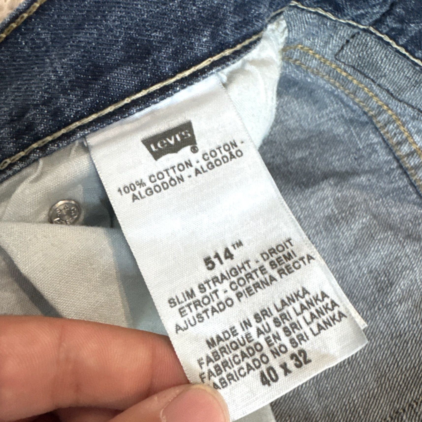 Levi's VINTAGE? (No) Levi's 514 Slim Straight Leg Jeans Men 40x32 100% Cotton Blue Workwear Slimming Jeans 514 Mens Blue - 40x32 Size US 40 / EU 56 - 7 Thumbnail