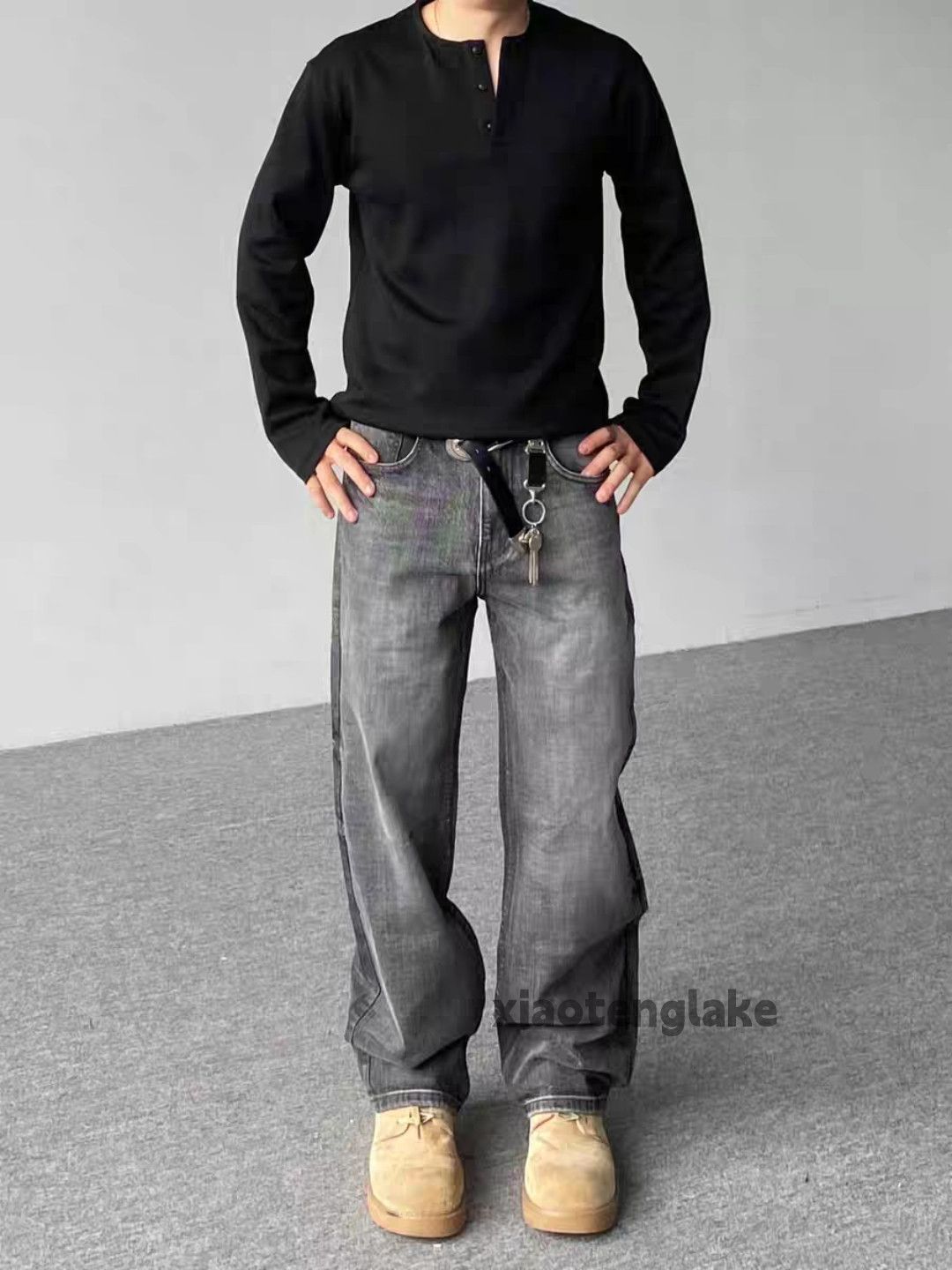 Vintage Unisex washed faded loose baggy skate hiphop jeans Size US 30 / EU 46 - 5 Thumbnail