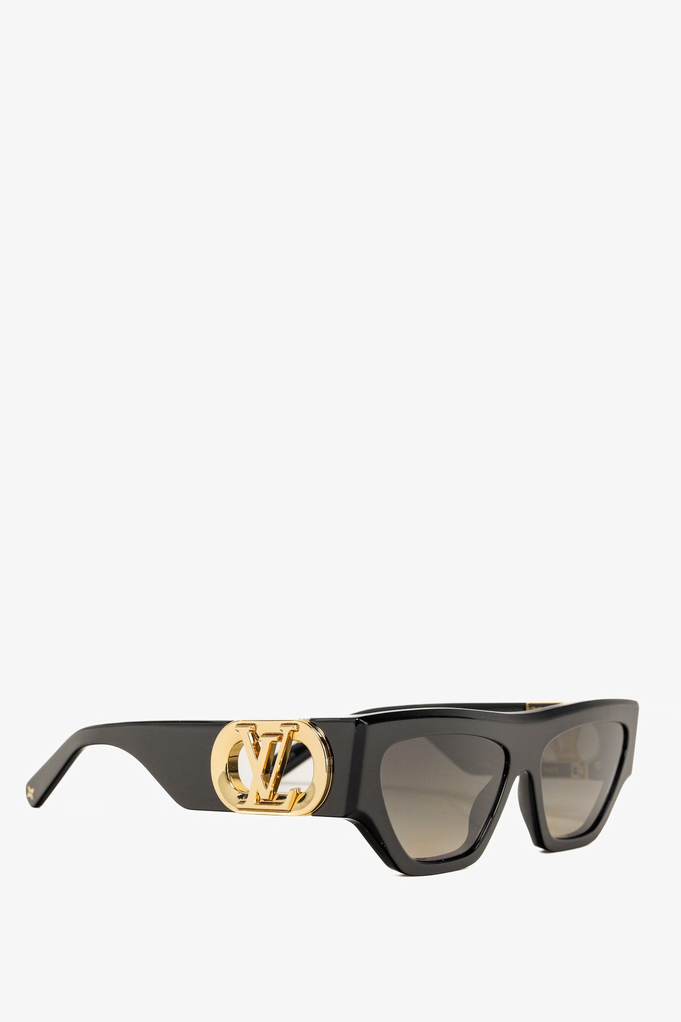 Louis Vuitton Louis Vuitton Link Golden Logo Cat Eye Black Sunglasses Size ONE SIZE - 1 Thumbnail