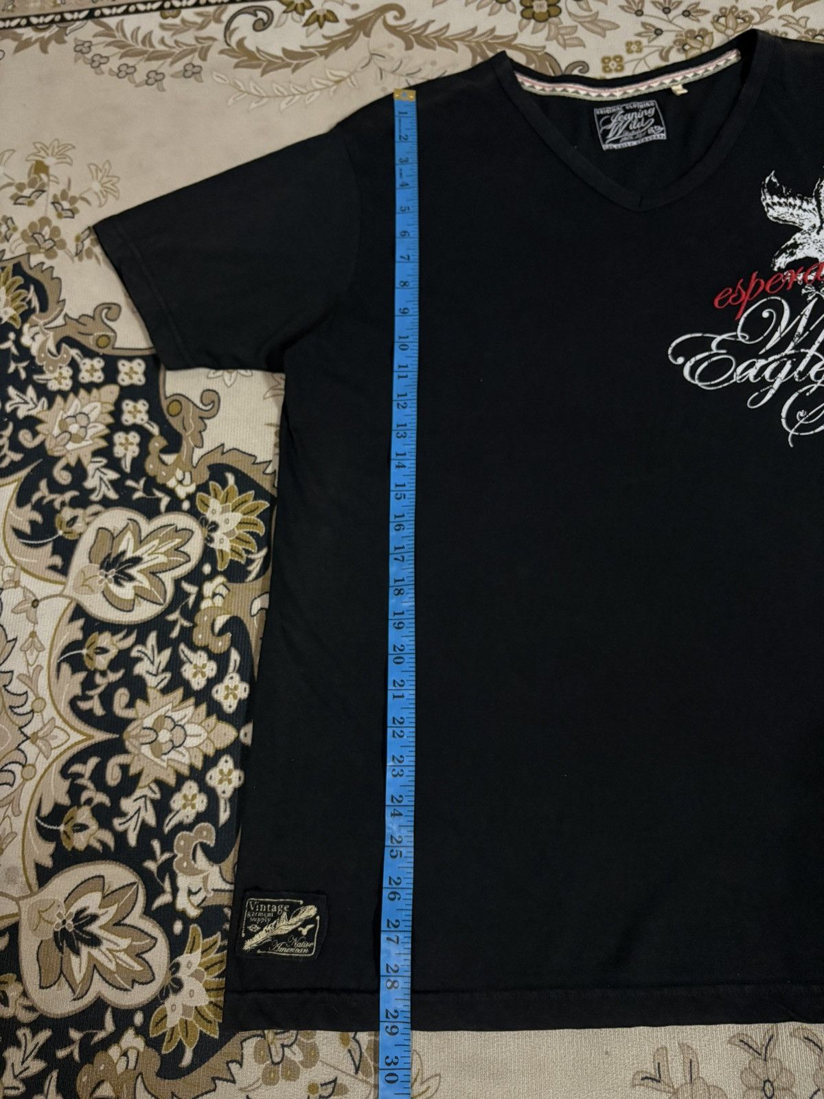 Affliction × Japanese Brand Jeaning Wild Over Print Back Side Vneck T-Shirt Size US L / EU 52-54 / 3 - 10 Thumbnail