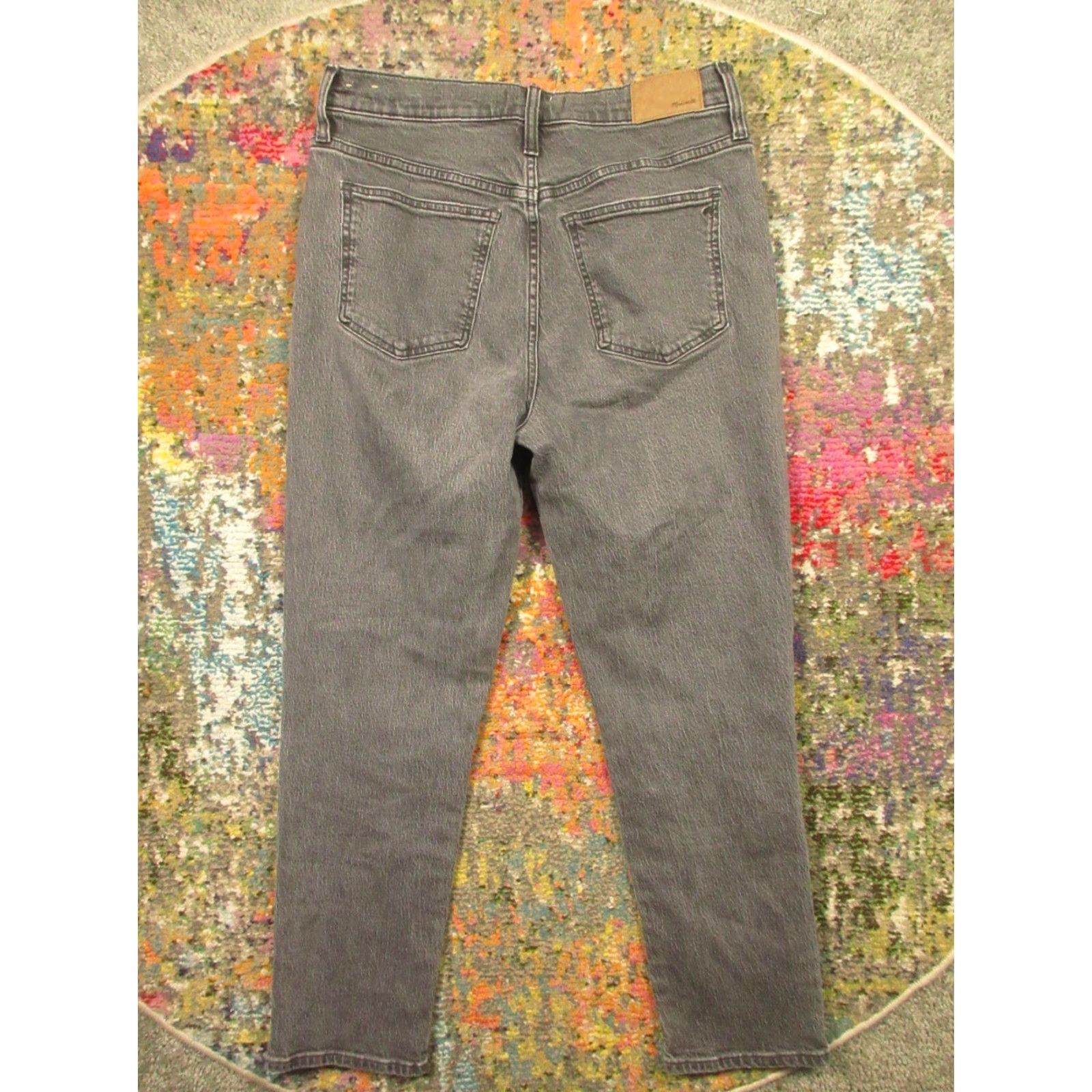 Madewell Madewell Jeans Womens 29x28 Black Stretch Den im High Rise Tapered Distressed Pockets Relaxed Regular Size Type: Regular Women Size 26" / US 2 / IT 38 - 2 Thumbnail